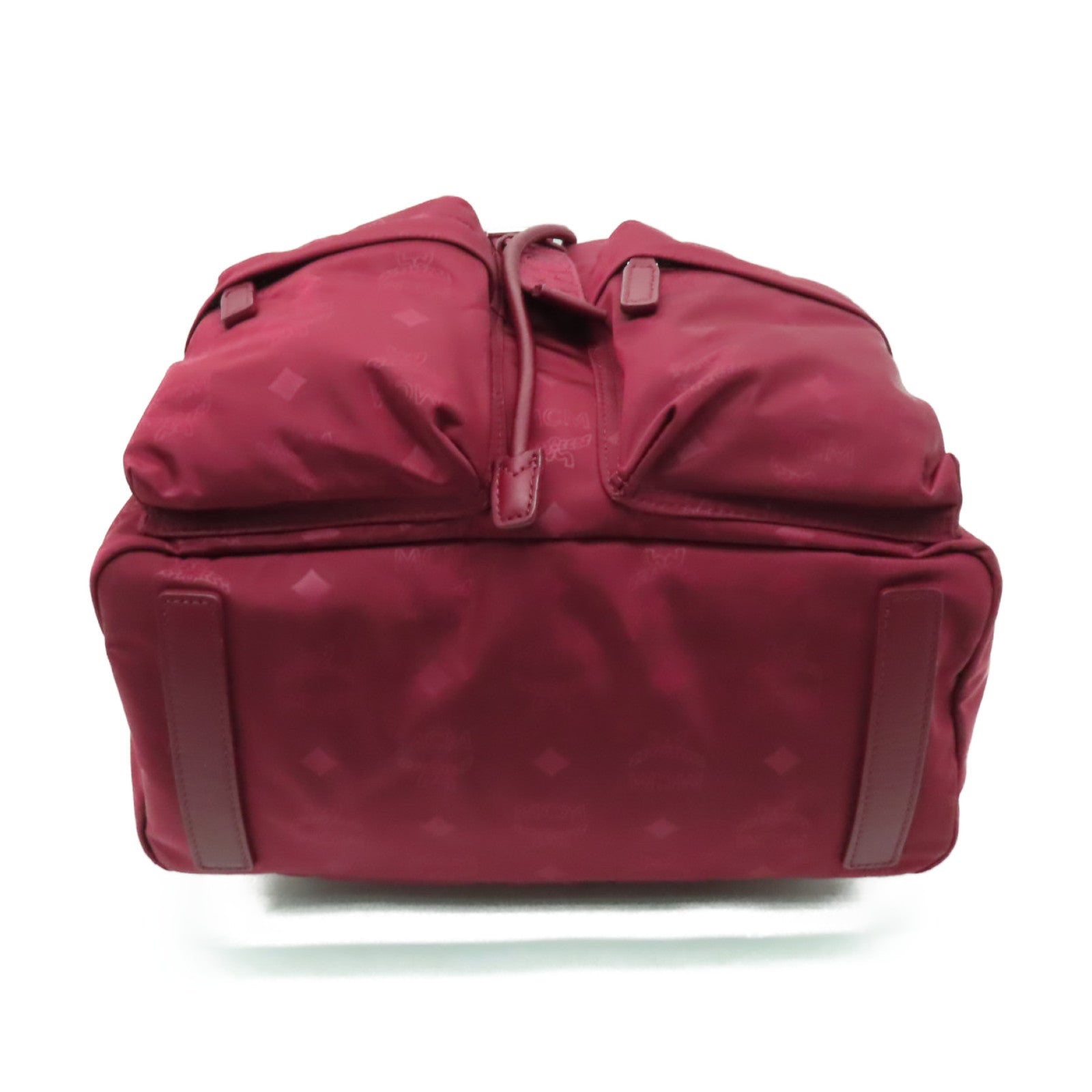 MCM 尼龍Backpack銀扣背包紅色