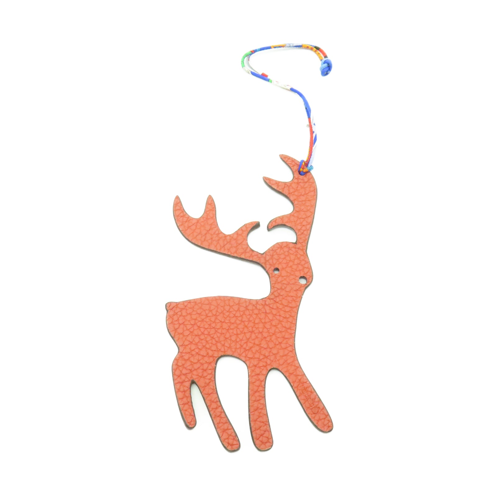 HERMES Togo/Epsom皮革Charm掛飾紅色/紫色