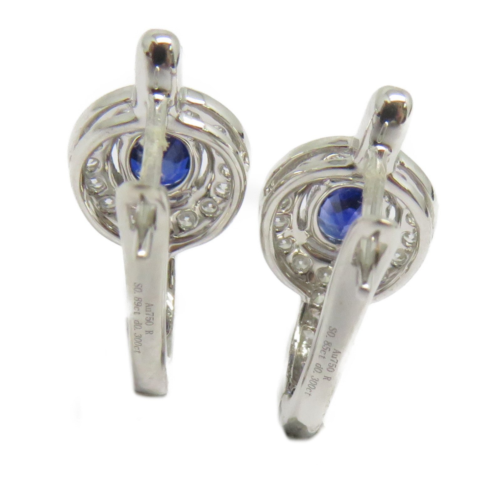 JEWELRY 【激減優惠】18K白金Sapphire Earrings 0.873ct藍寶石/0.304ct鑽石耳環