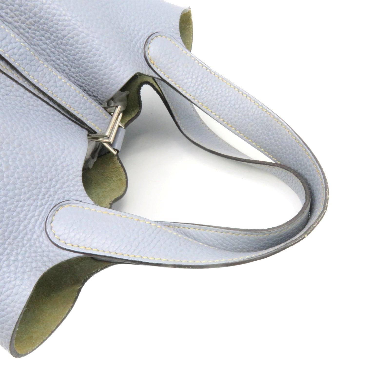 HERMES Clemence皮革Picotin PM Tote Bag銀扣手挽袋Blue Lin淺藍色