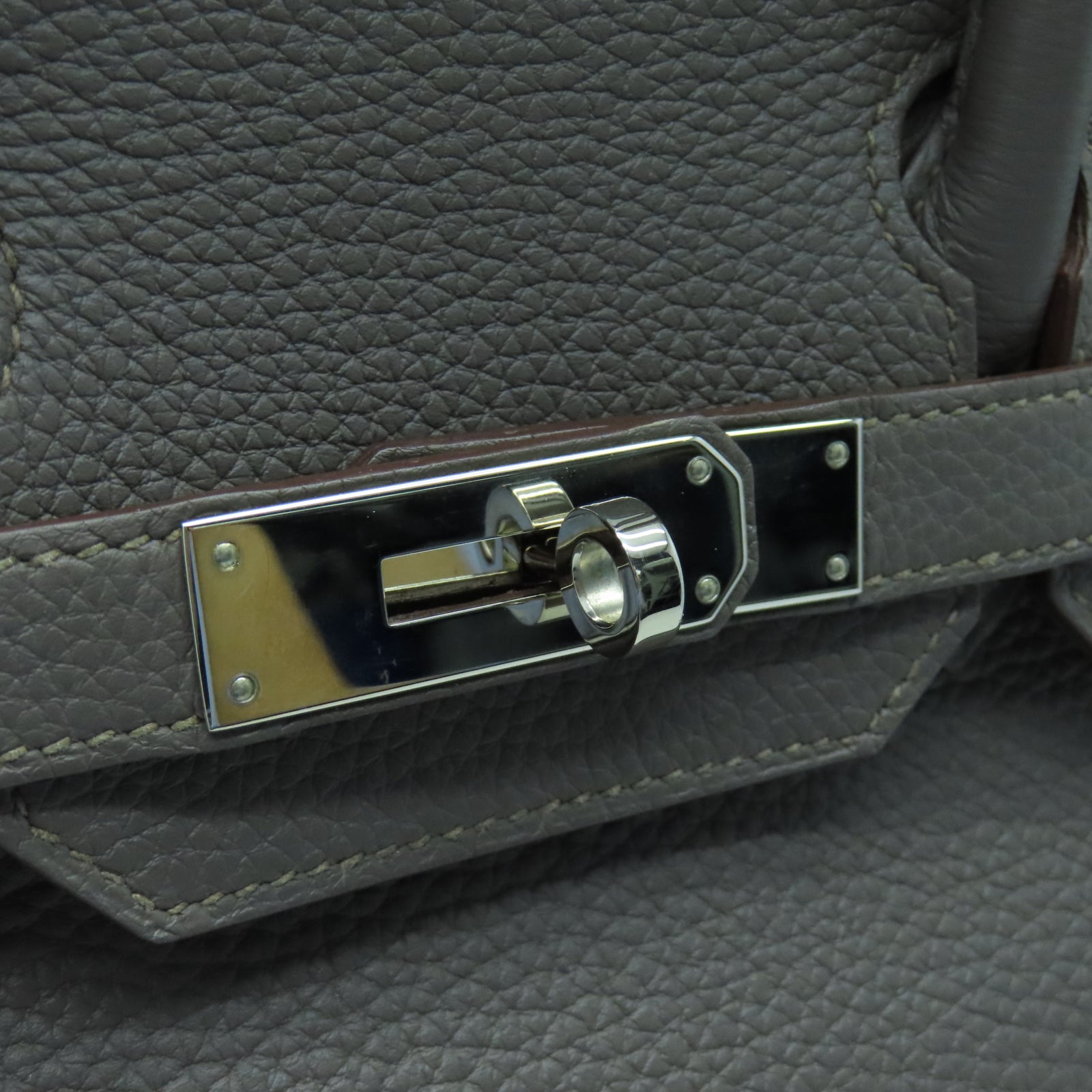 HERMES Togo皮革Birkin 30银扣手挽袋锡器灰色