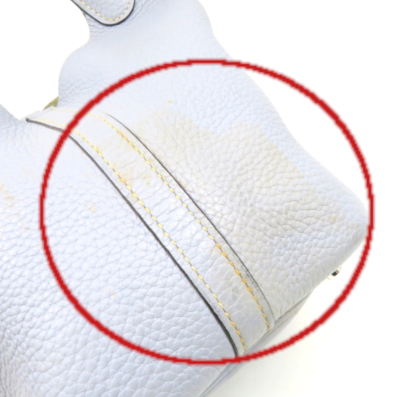 HERMES Clemence皮革Picotin PM Tote Bag銀扣手挽袋Blue Lin淺藍色
