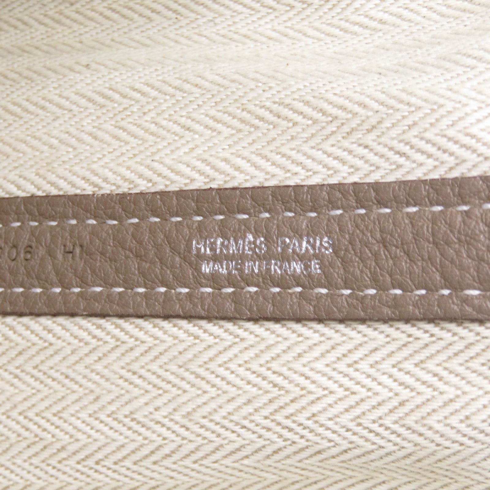 HERMES Negonda皮革GardenParty PM銀扣手挽袋大象灰色