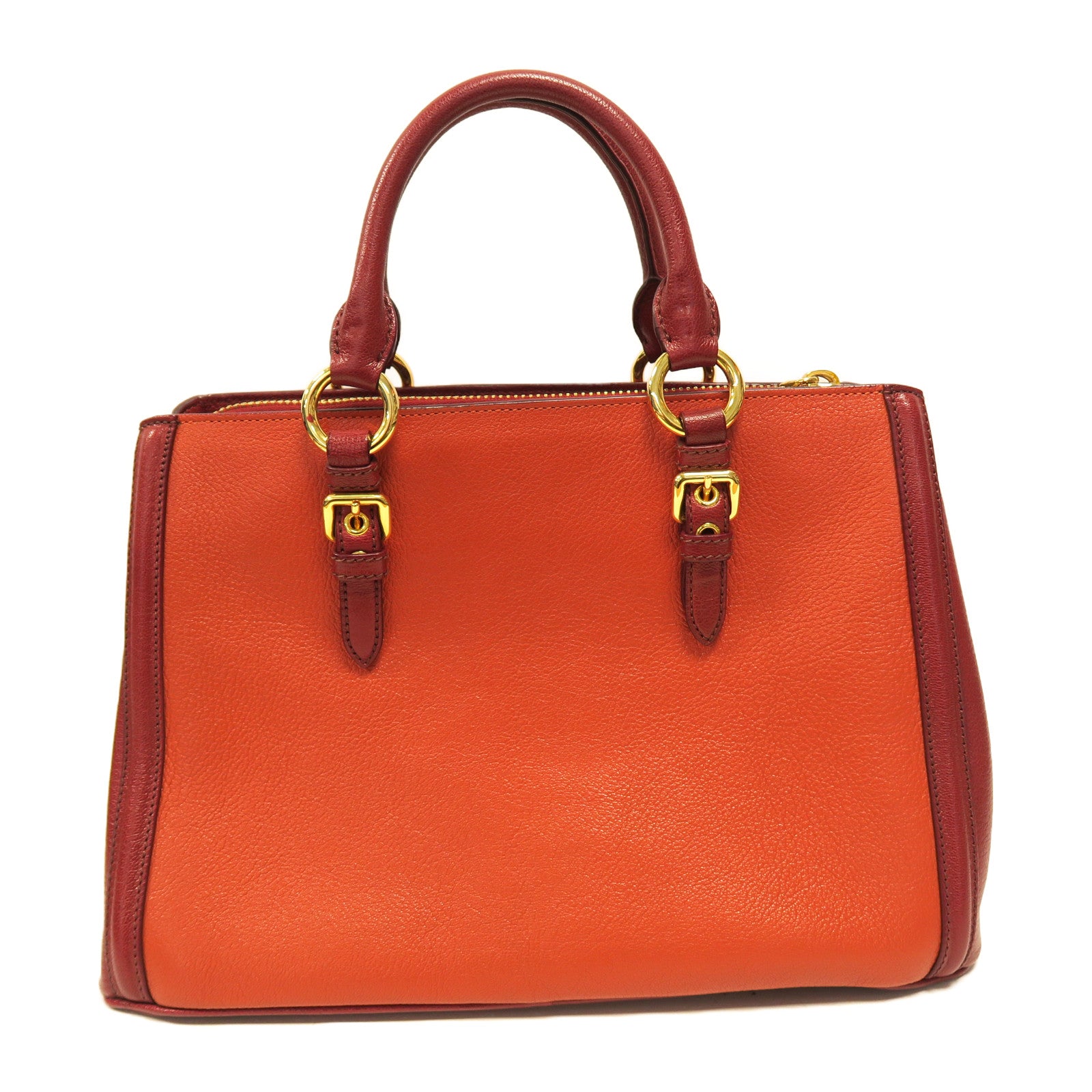 Miu Miu 皮革2 Way Shoulder金扣手挽肩背兩用袋紅色
