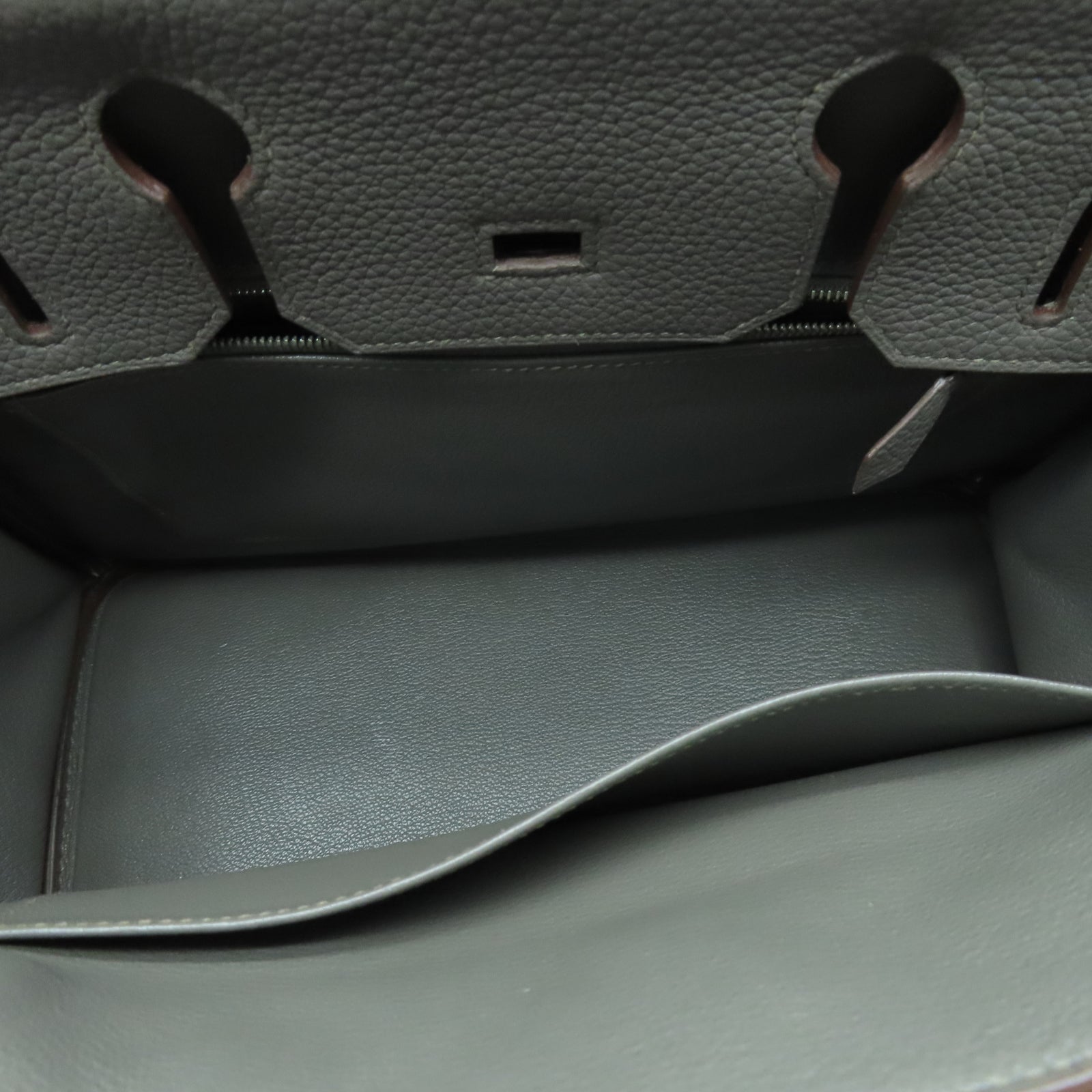 HERMES Togo皮革Birkin 30银扣手挽袋锡器灰色