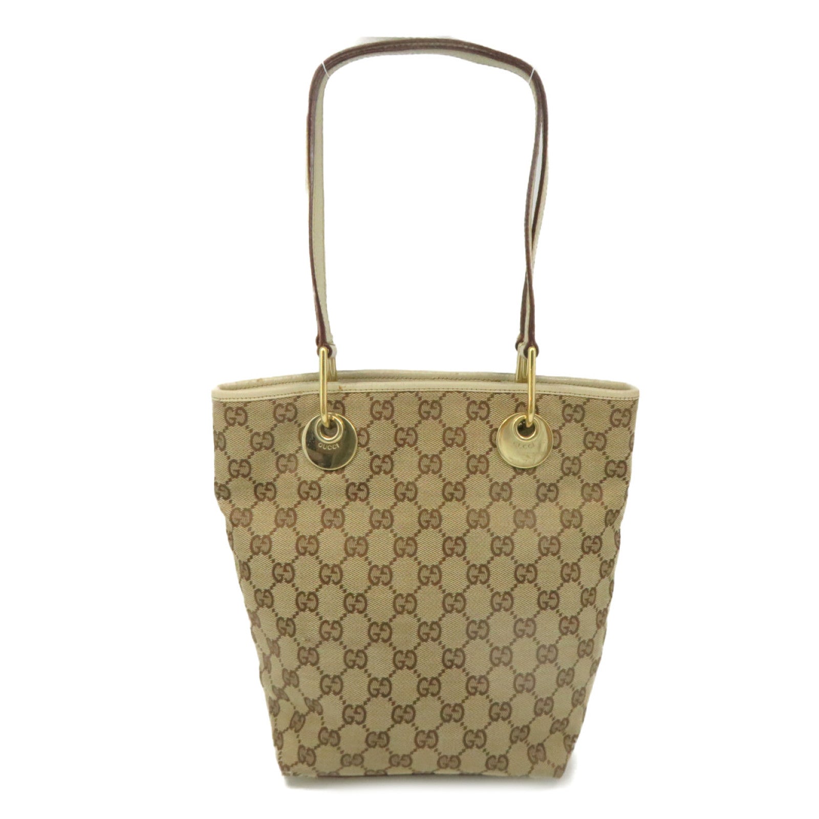 GUCCI GG Canvas Shoulder Bag Brown