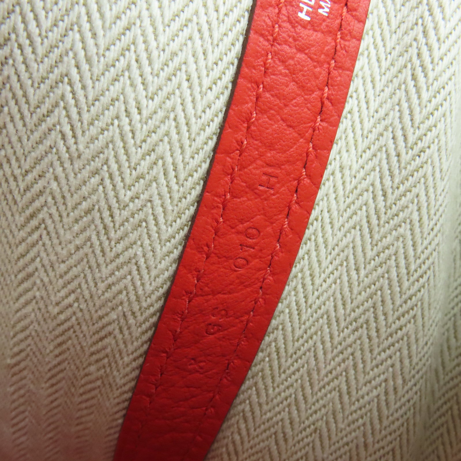HERMES Country皮革Garden Party TPM銀扣手挽袋螢光橘