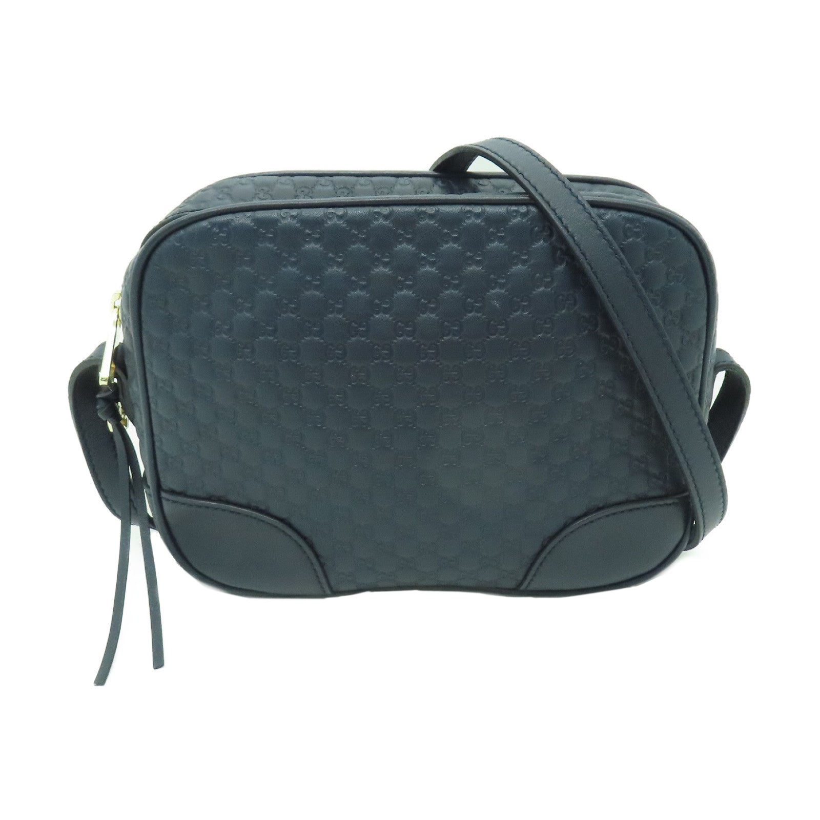 GUCCI 牛皮皮革Shoulder Bag金扣肩背袋深藍色
