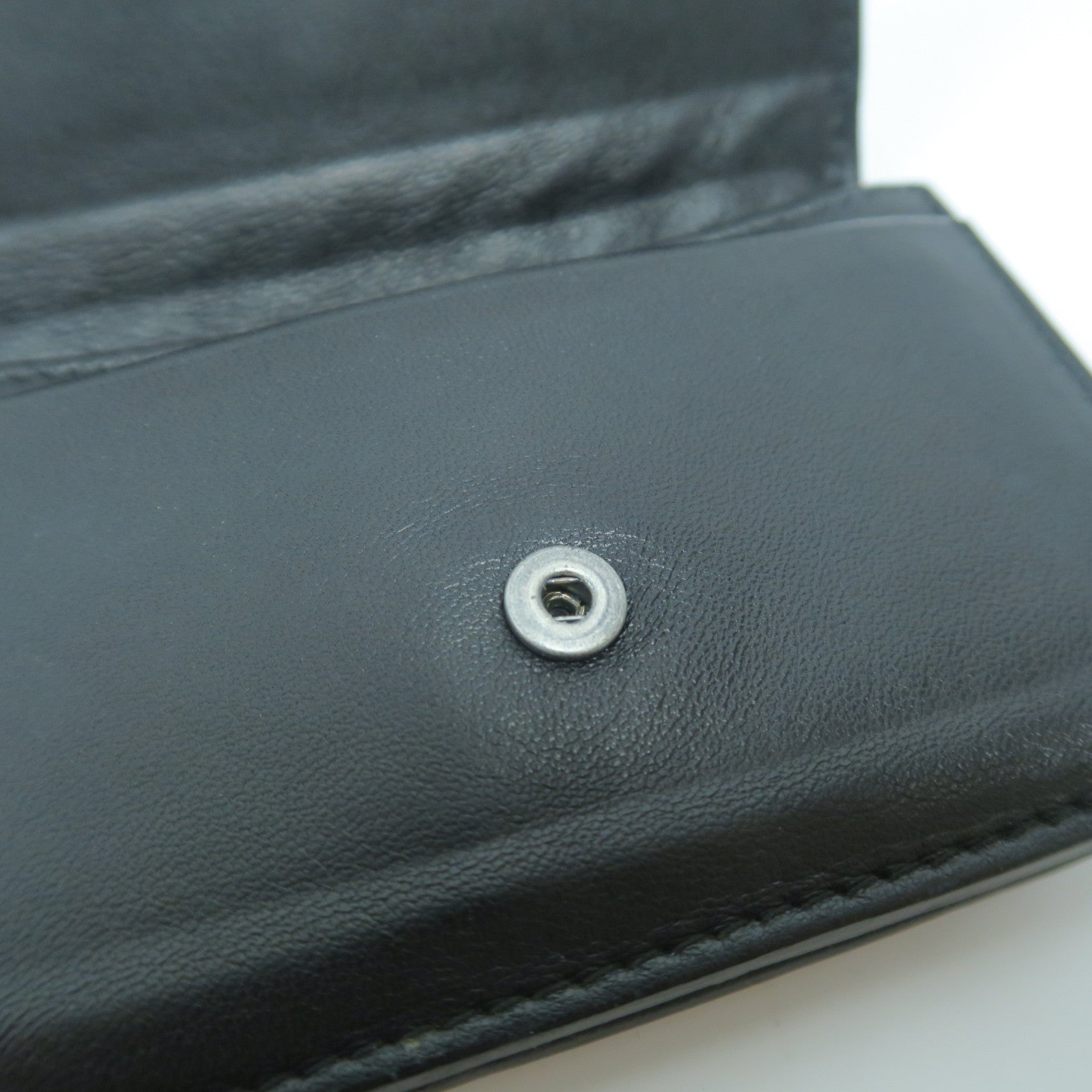 BOTTEGA VENETA 織紋羊皮皮革Coin Case金扣零錢包黑色