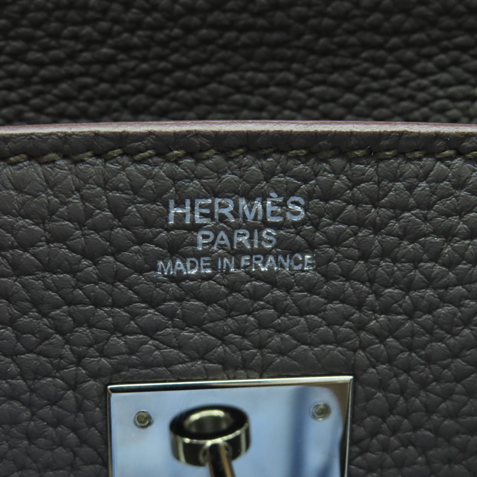 HERMES Togo皮革Birkin 30银扣手挽袋锡器灰色