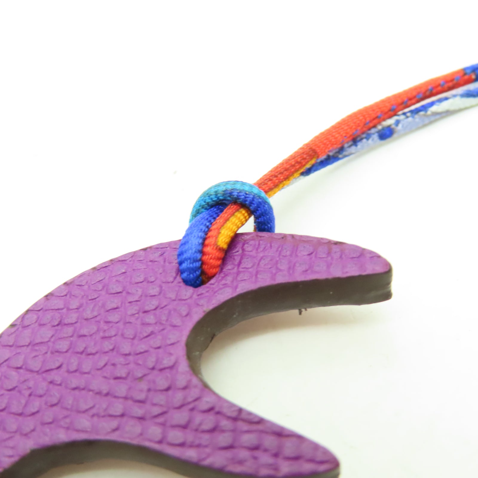 HERMES Togo/Epsom皮革Charm掛飾紅色/紫色