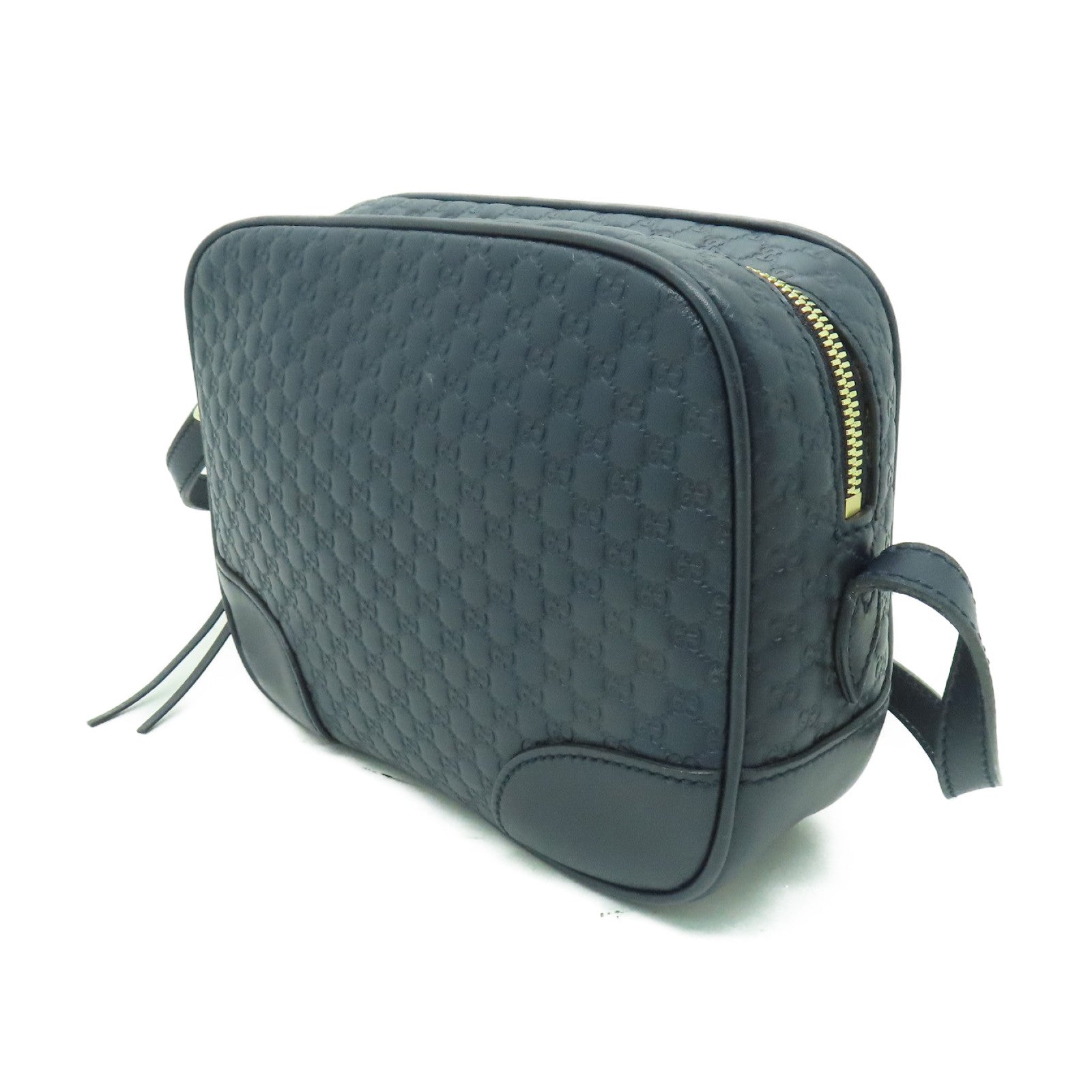 GUCCI 牛皮皮革Shoulder Bag金扣肩背袋深藍色
