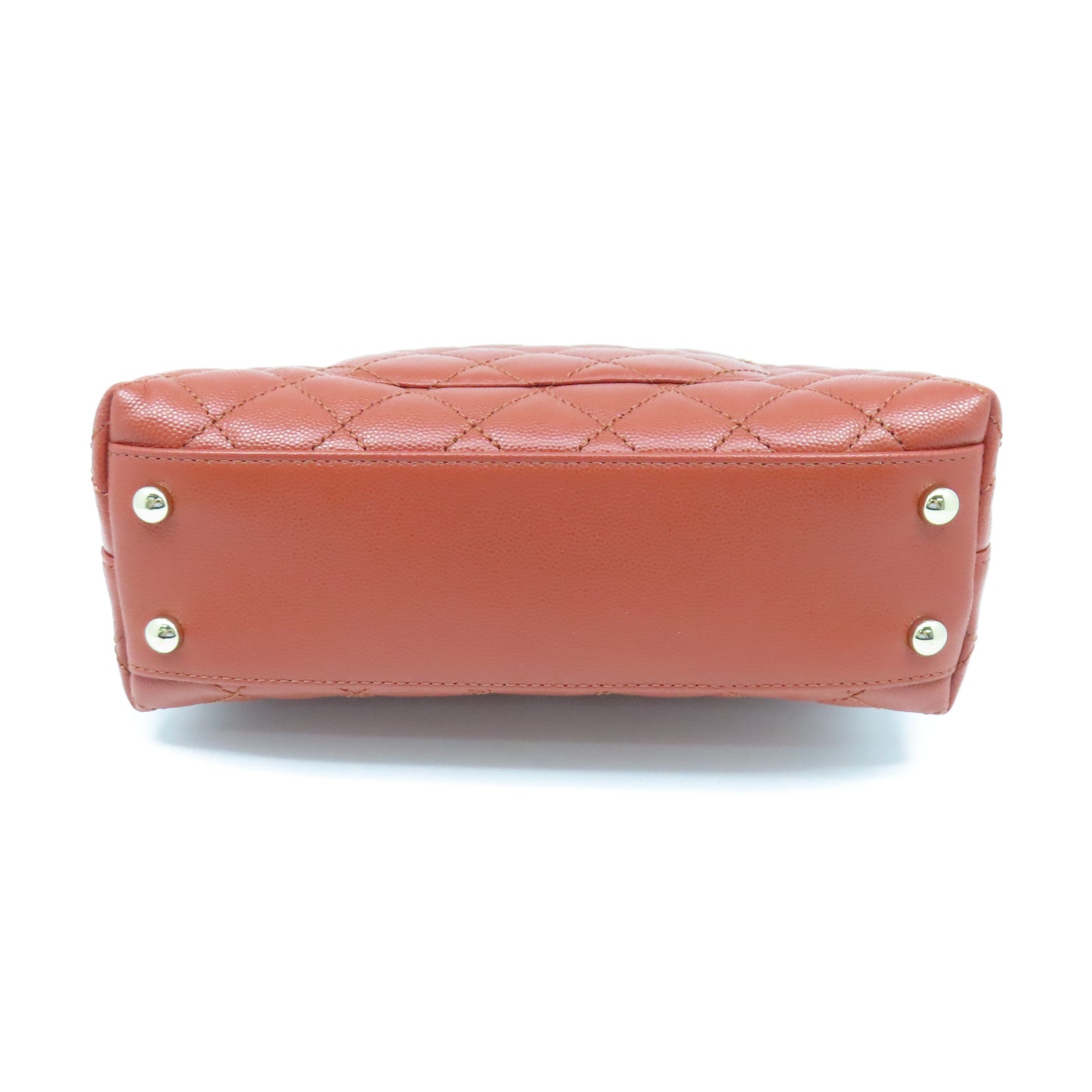 CHANEL Rhombus Cowhide Leather CoCo Handle Gold Buckle Chain Belt Handle Shoulder Back Dual-purpose Bag Red