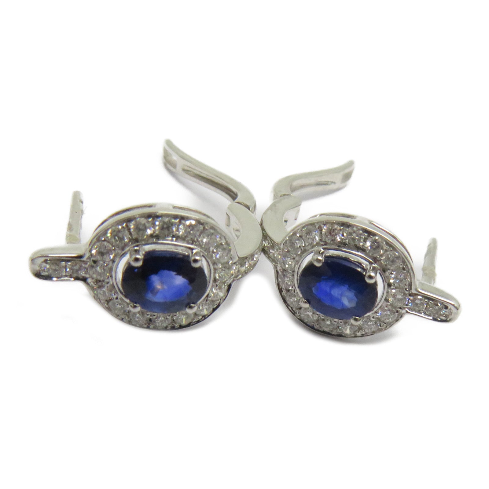 JEWELRY 【激減優惠】18K白金Sapphire Earrings 0.873ct藍寶石/0.304ct鑽石耳環