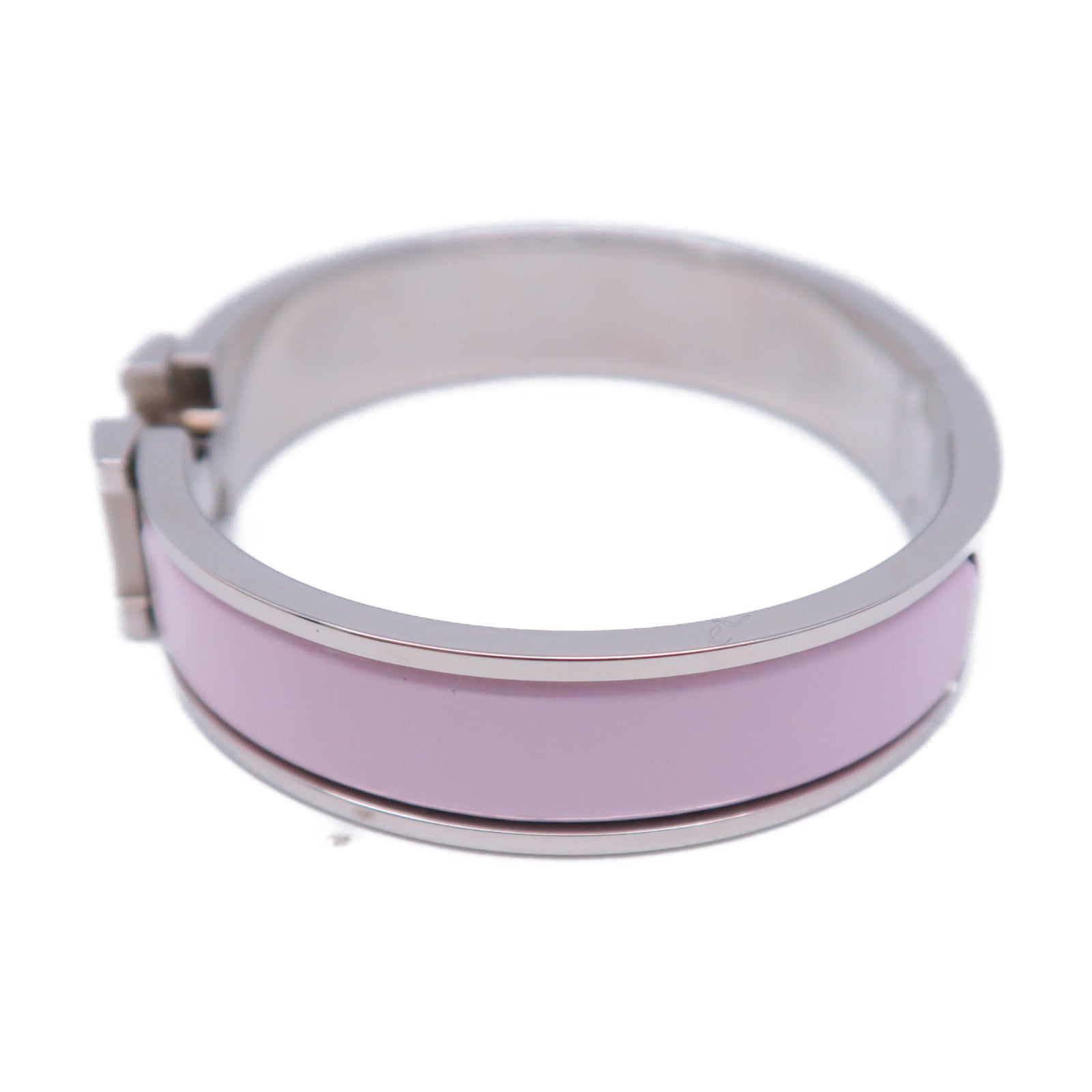 HERMES 金屬Clic H Bracelet手鐲粉紅色/銀色