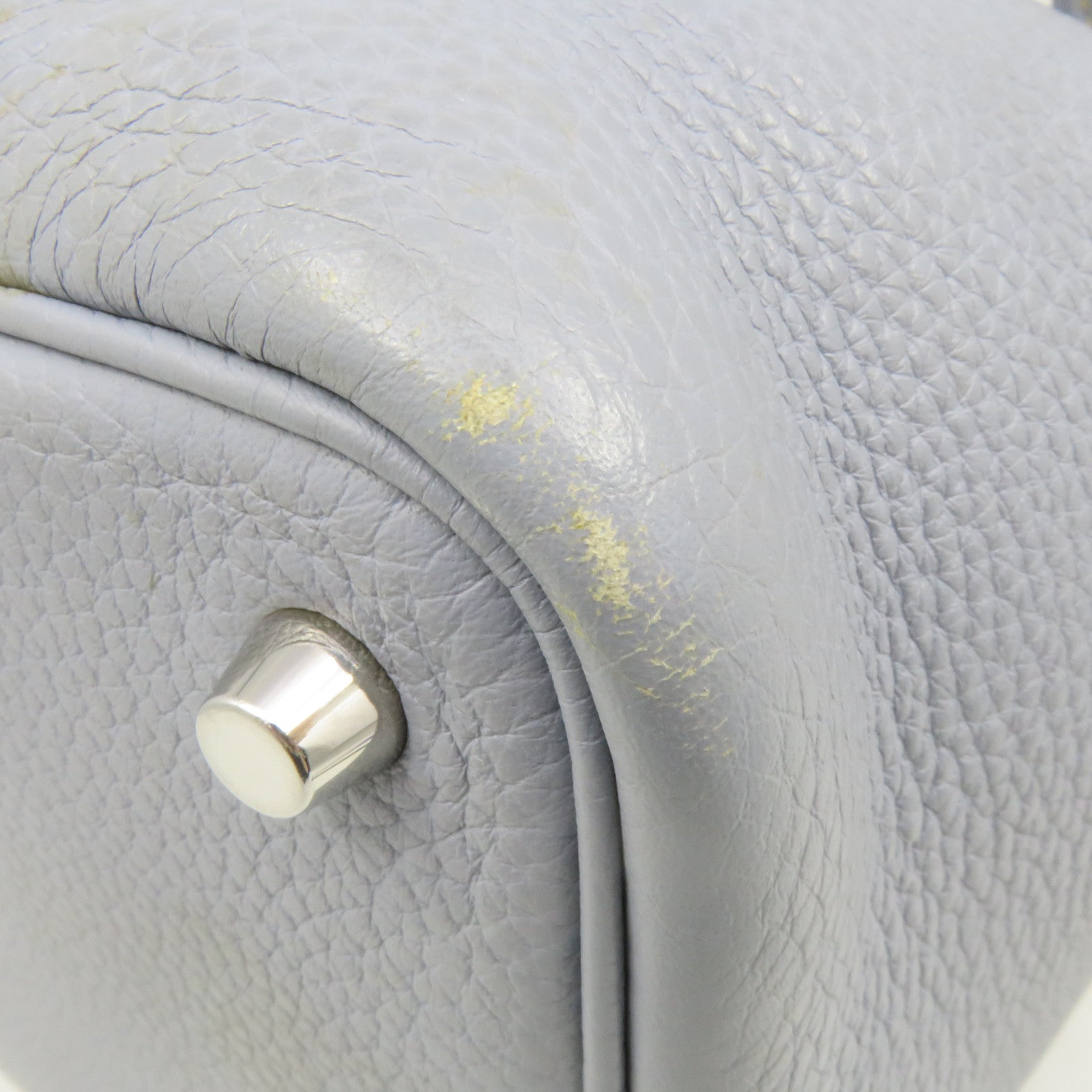 HERMES Clemence皮革Picotin PM Tote Bag銀扣手挽袋Blue Lin淺藍色