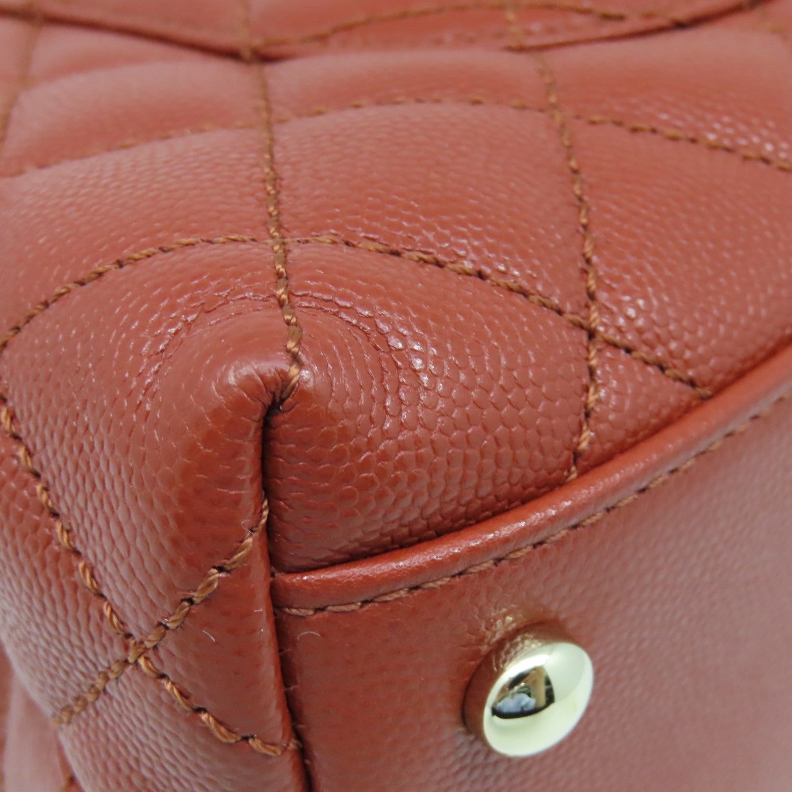 CHANEL Rhombus Cowhide Leather CoCo Handle Gold Buckle Chain Belt Handle Shoulder Back Dual-purpose Bag Red