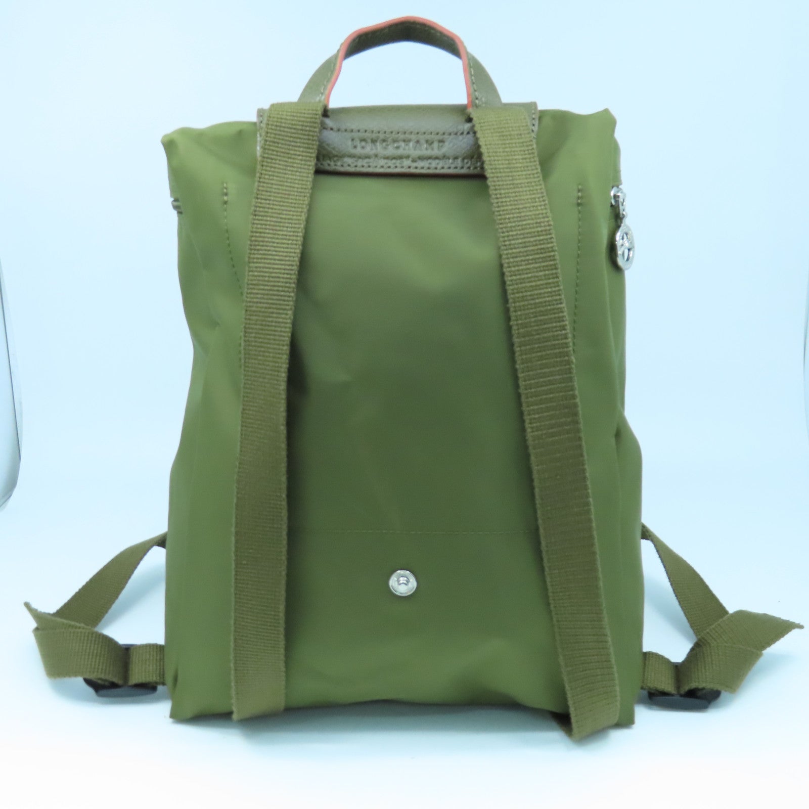 Longchamp 尼龙Backpack银扣背包绿色