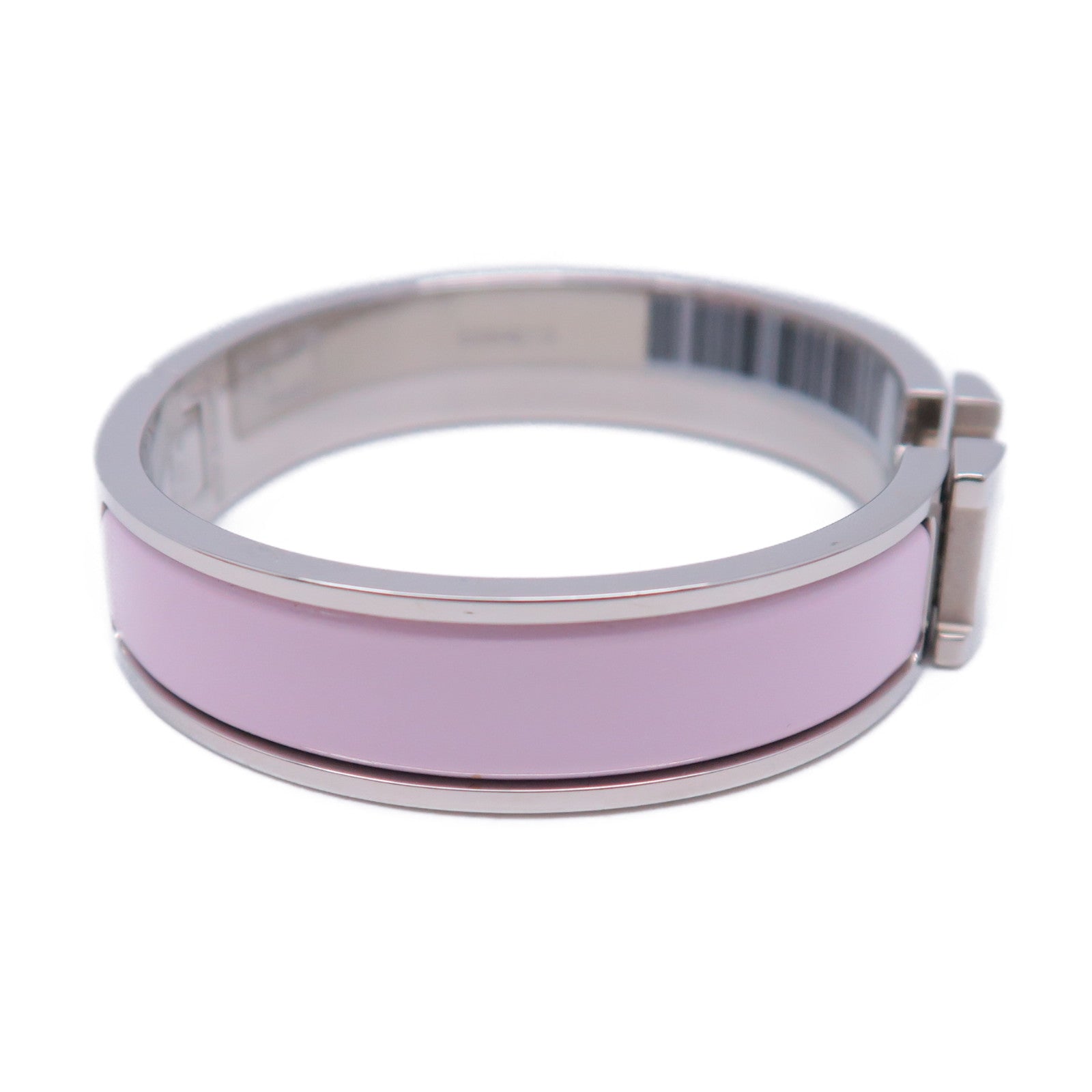 HERMES 金屬Clic H Bracelet手鐲粉紅色/銀色