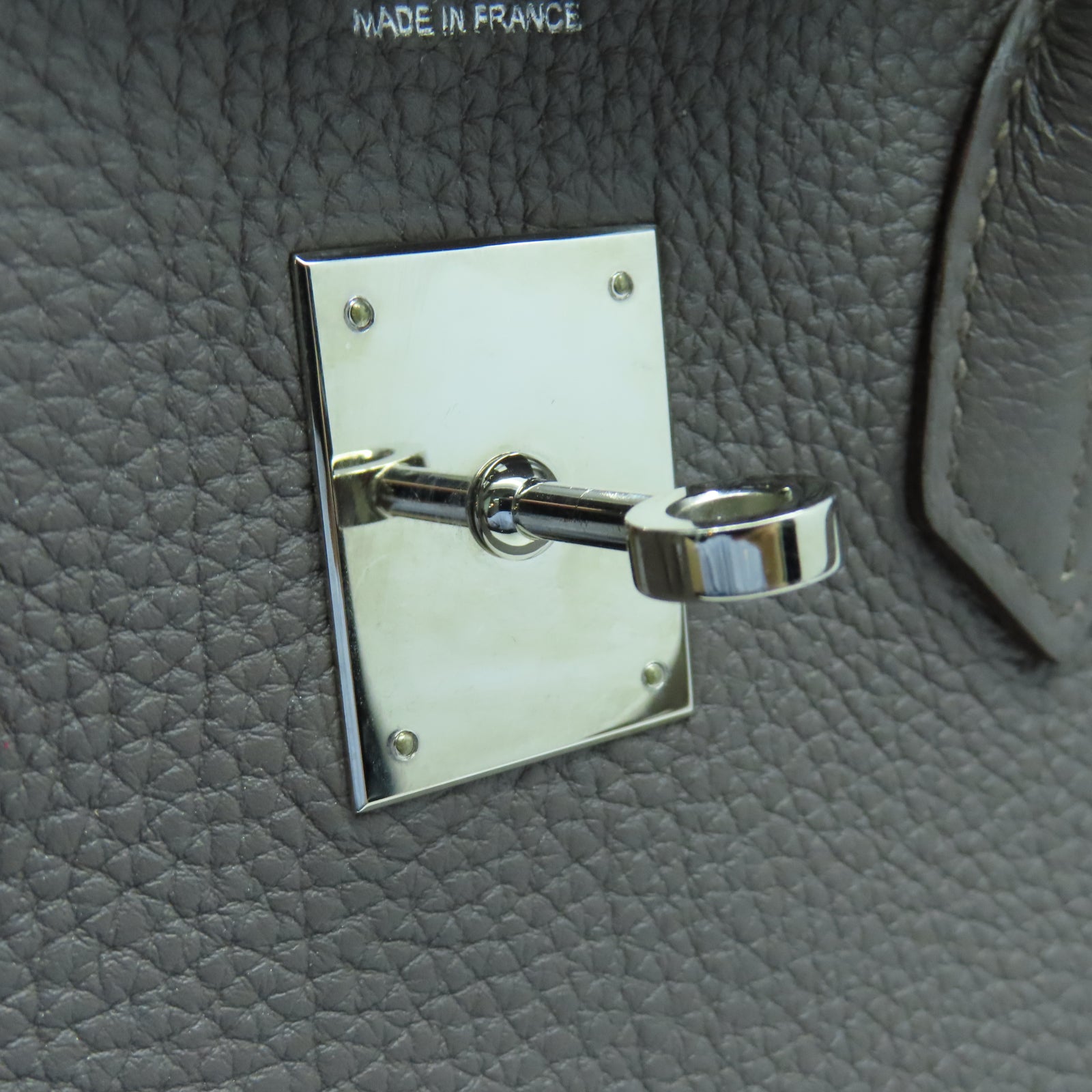 HERMES Togo皮革Birkin 30银扣手挽袋锡器灰色