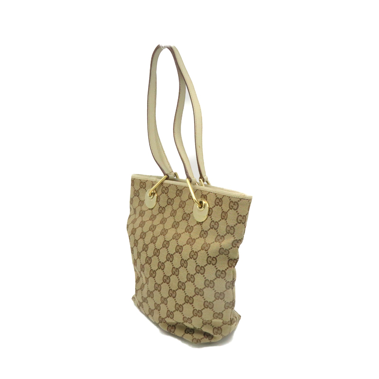 GUCCI GG Canvas Shoulder Bag Brown