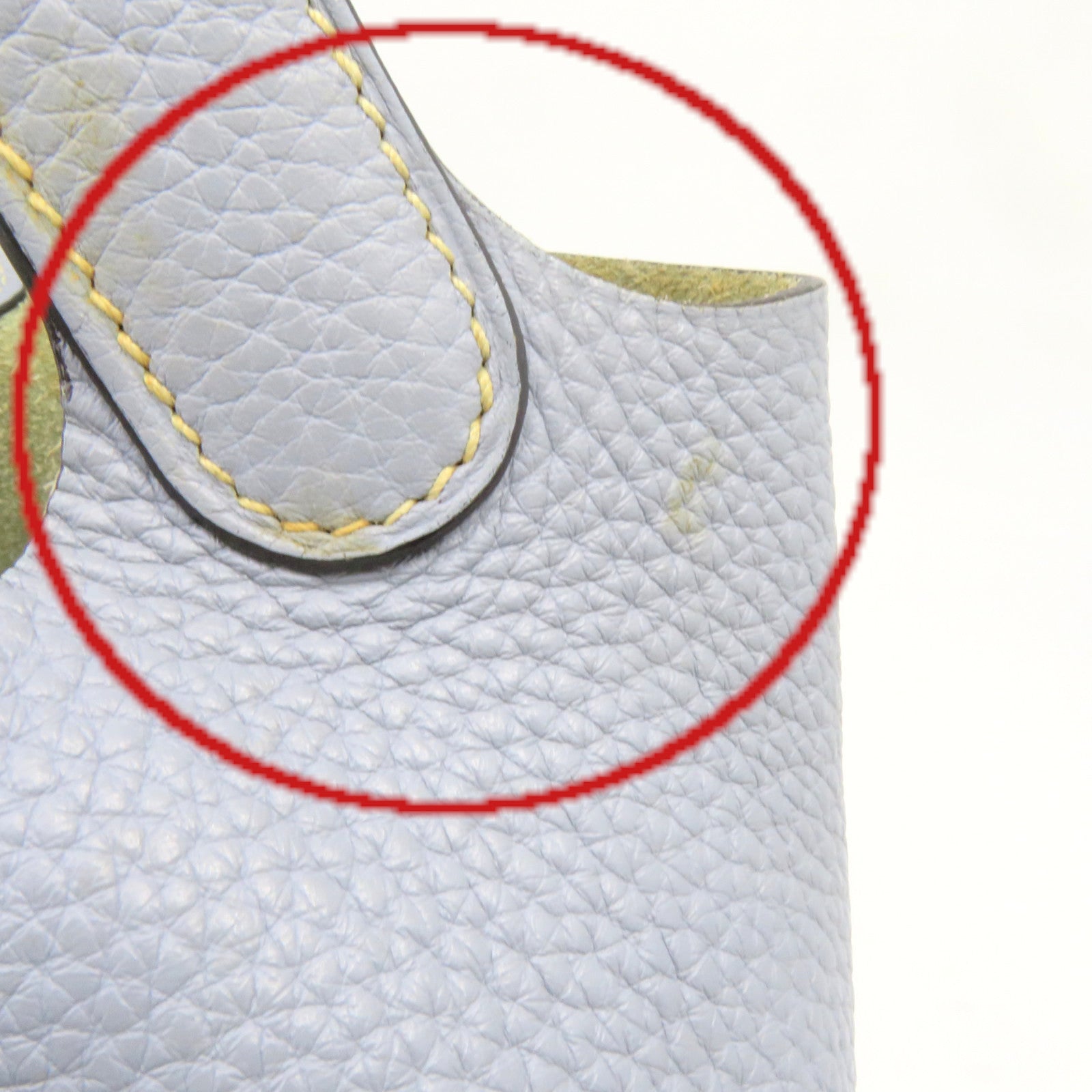 HERMES Clemence皮革Picotin PM Tote Bag銀扣手挽袋Blue Lin淺藍色