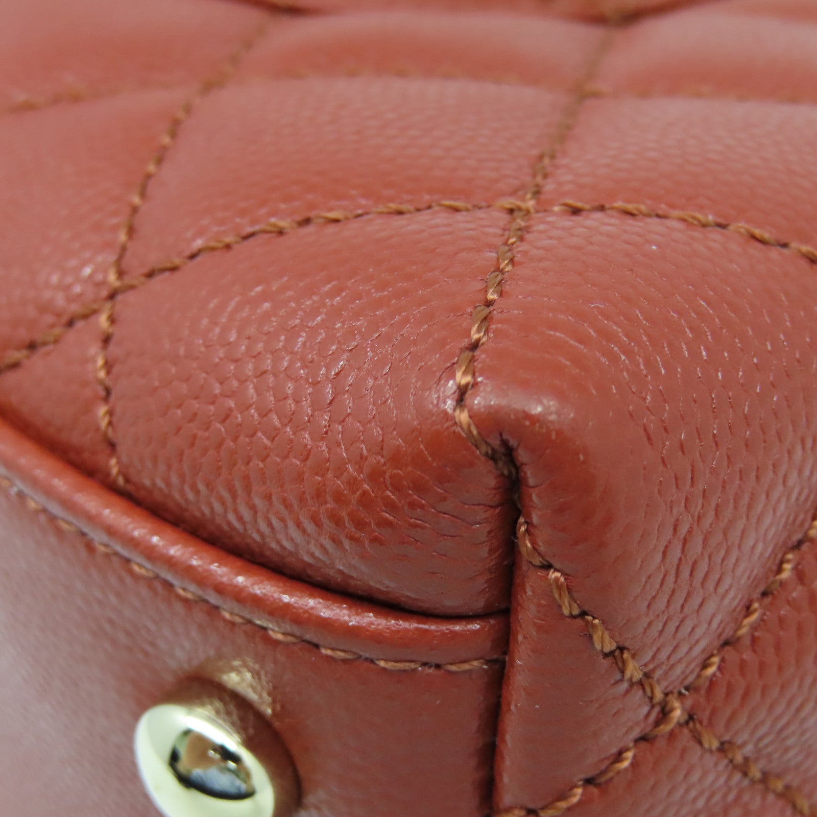 CHANEL Rhombus Cowhide Leather CoCo Handle Gold Buckle Chain Belt Handle Shoulder Back Dual-purpose Bag Red