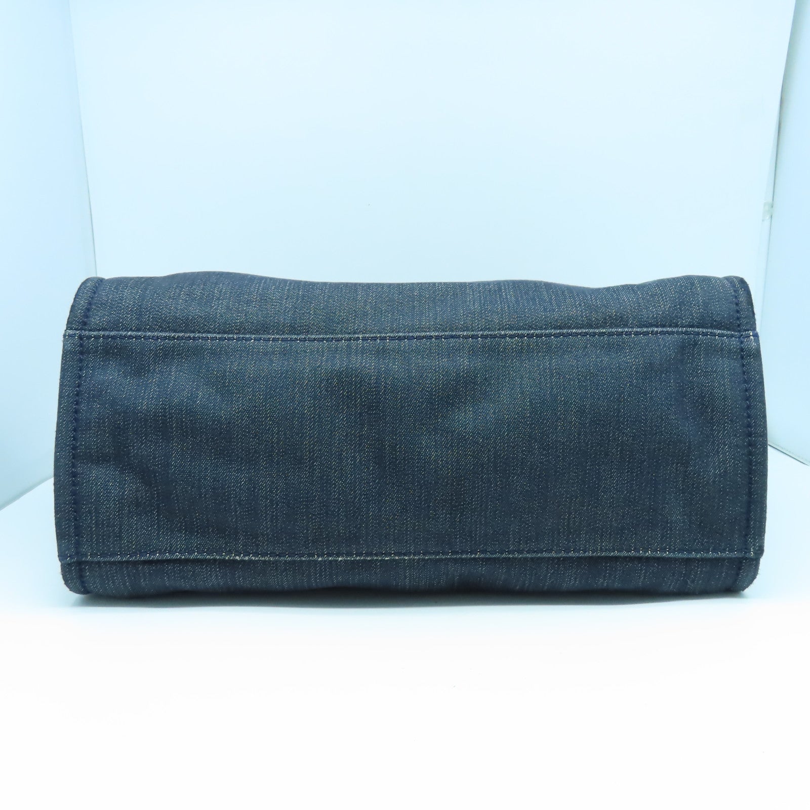 CHANEL 帆布/牛仔布2 Way Shoulder Bag金扣手挽肩背兩用袋藍色