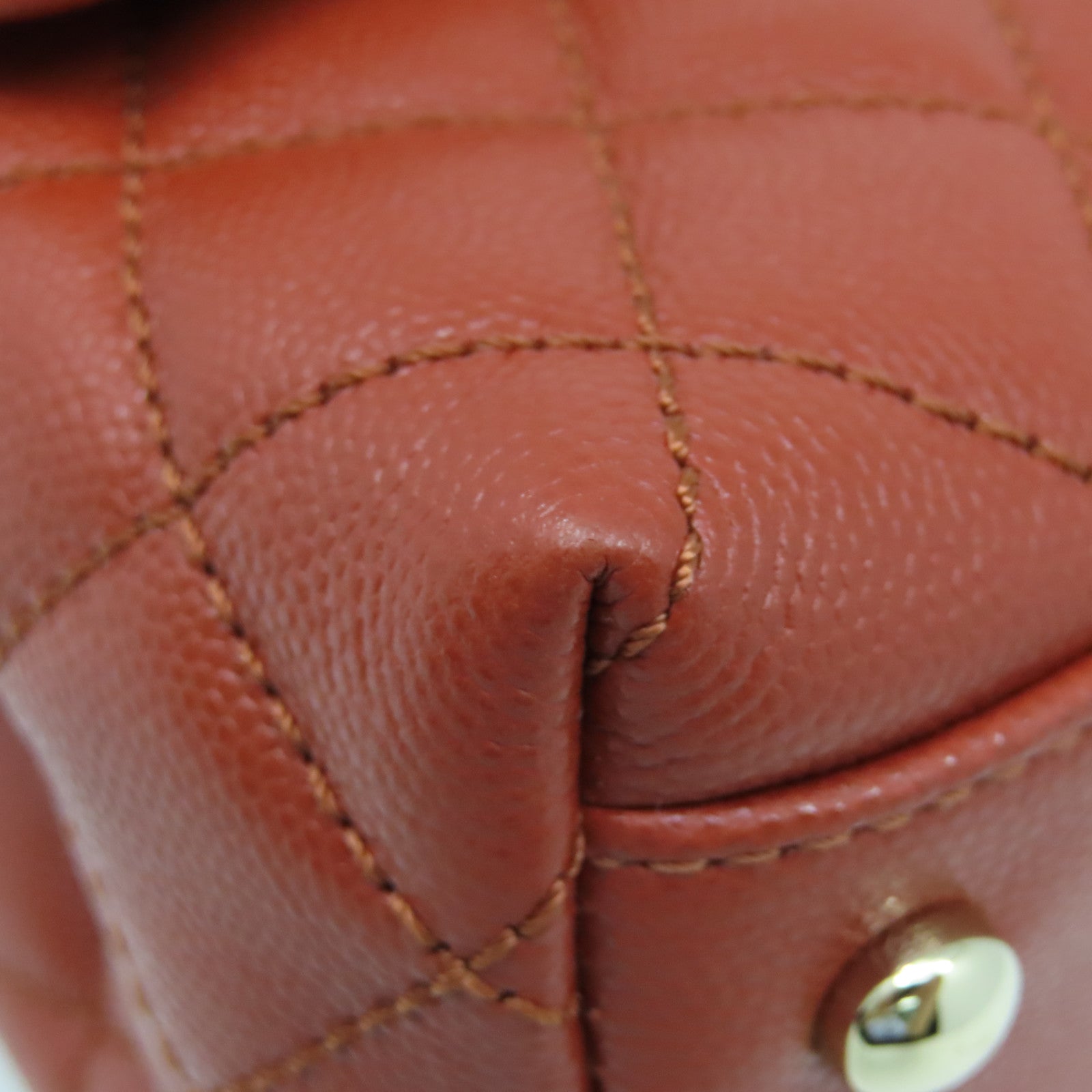 CHANEL Rhombus Cowhide Leather CoCo Handle Gold Buckle Chain Belt Handle Shoulder Back Dual-purpose Bag Red