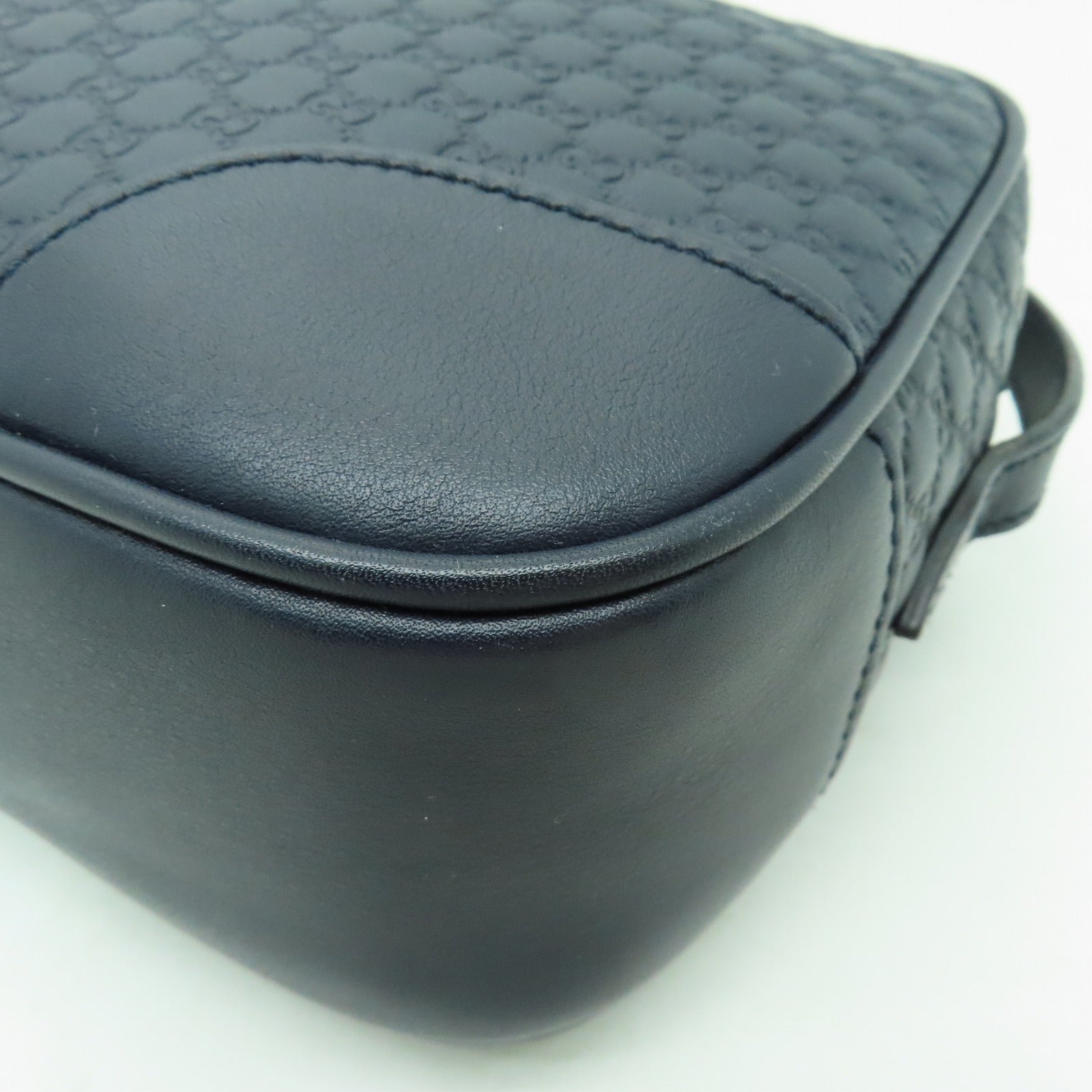 GUCCI 牛皮皮革Shoulder Bag金扣肩背袋深藍色
