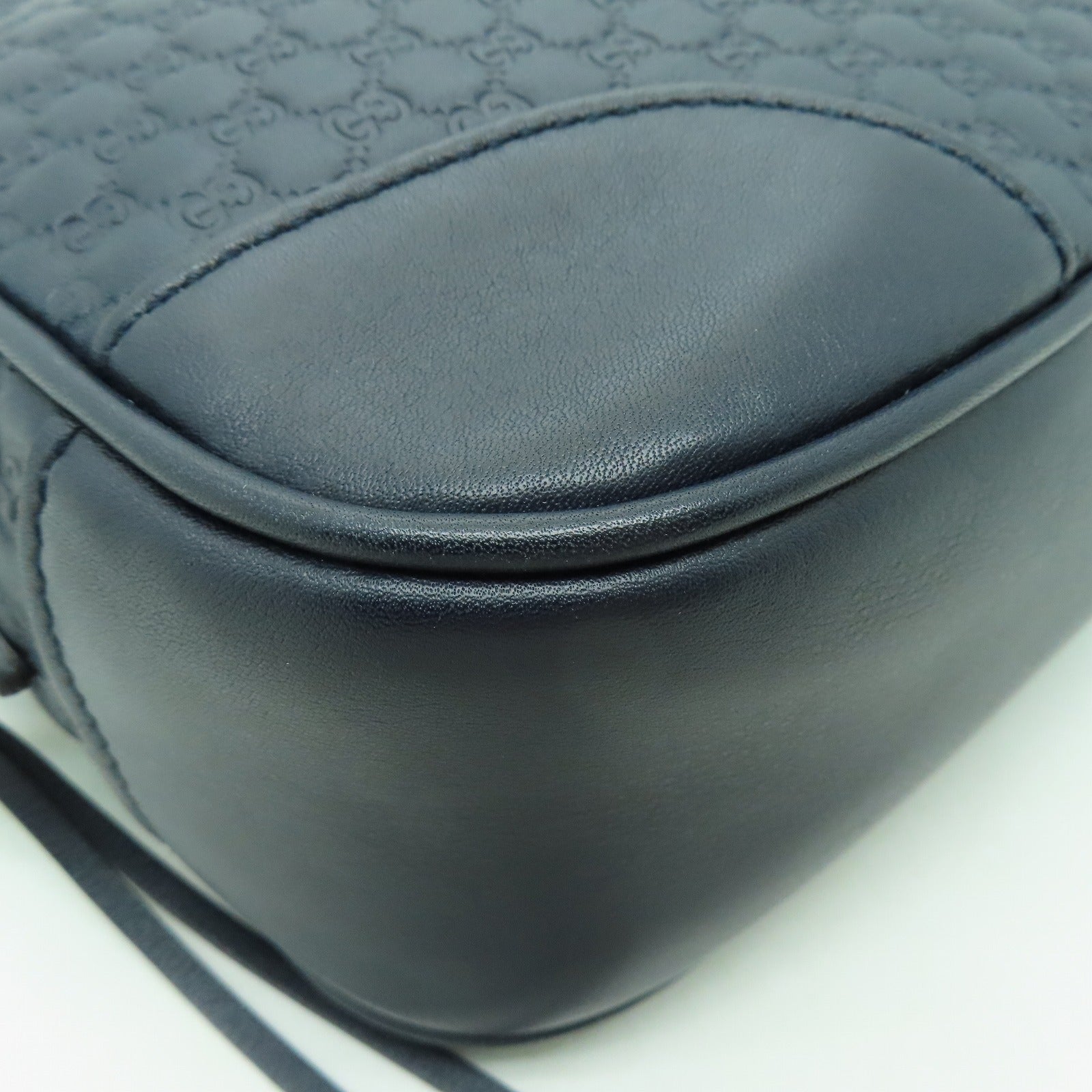 GUCCI 牛皮皮革Shoulder Bag金扣肩背袋深藍色