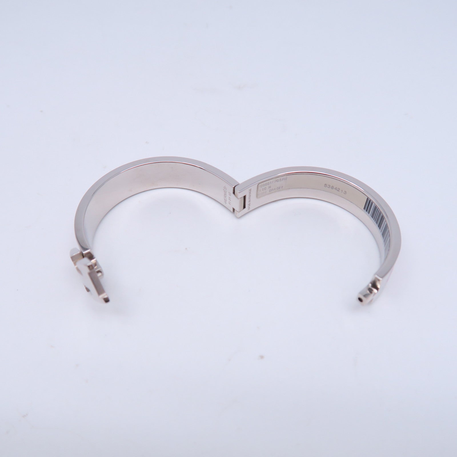 HERMES 金屬Clic H Bracelet手鐲粉紅色/銀色
