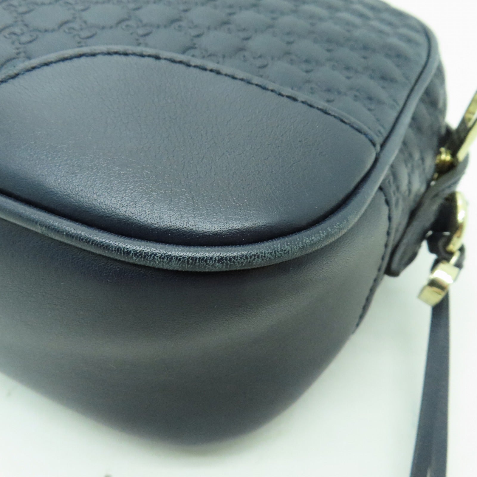 GUCCI 牛皮皮革Shoulder Bag金扣肩背袋深藍色