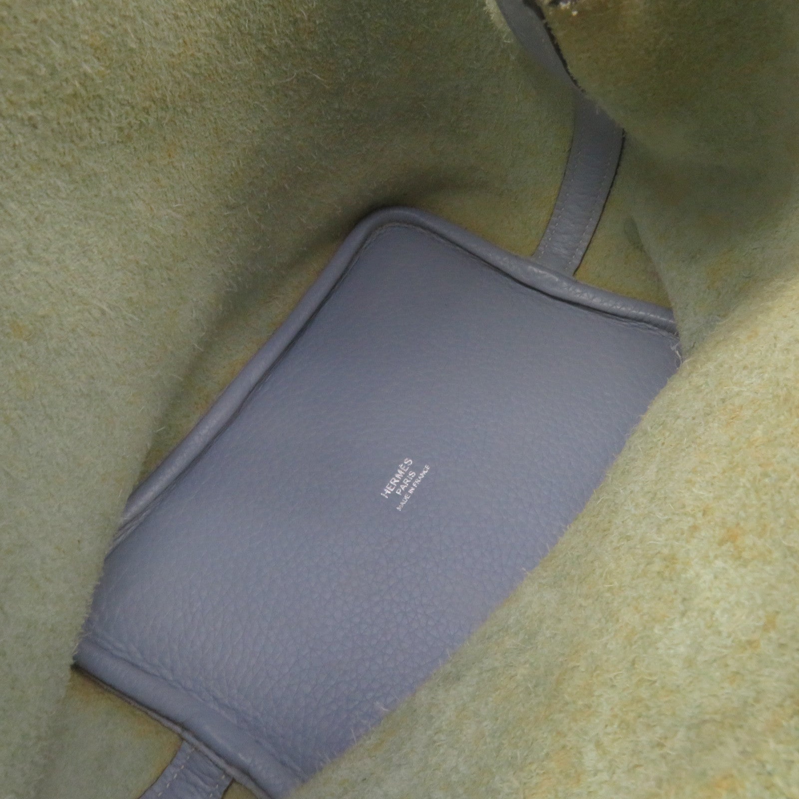 HERMES Clemence皮革Picotin PM Tote Bag銀扣手挽袋Blue Lin淺藍色
