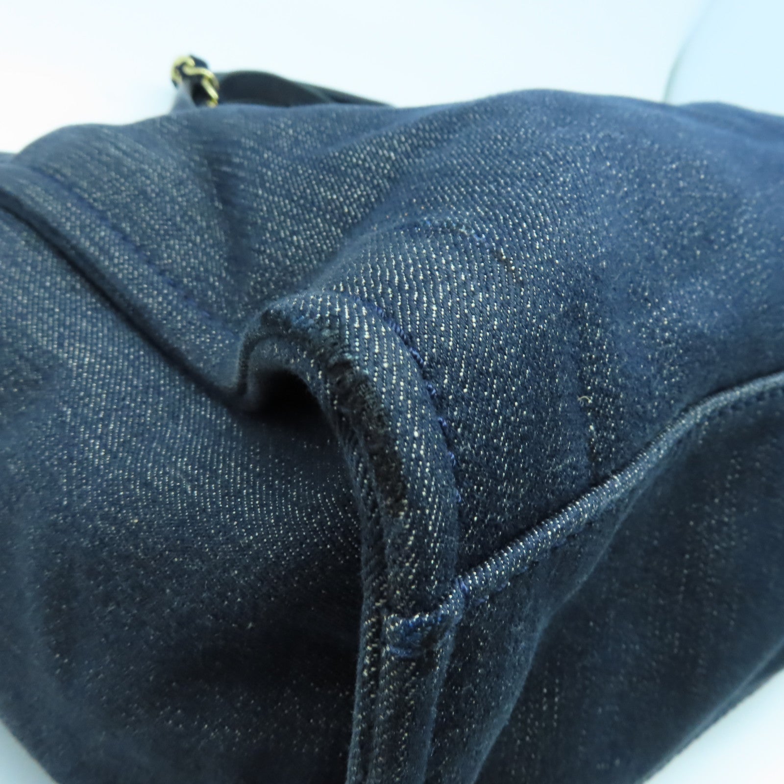 CHANEL 帆布/牛仔布2 Way Shoulder Bag金扣手挽肩背兩用袋藍色