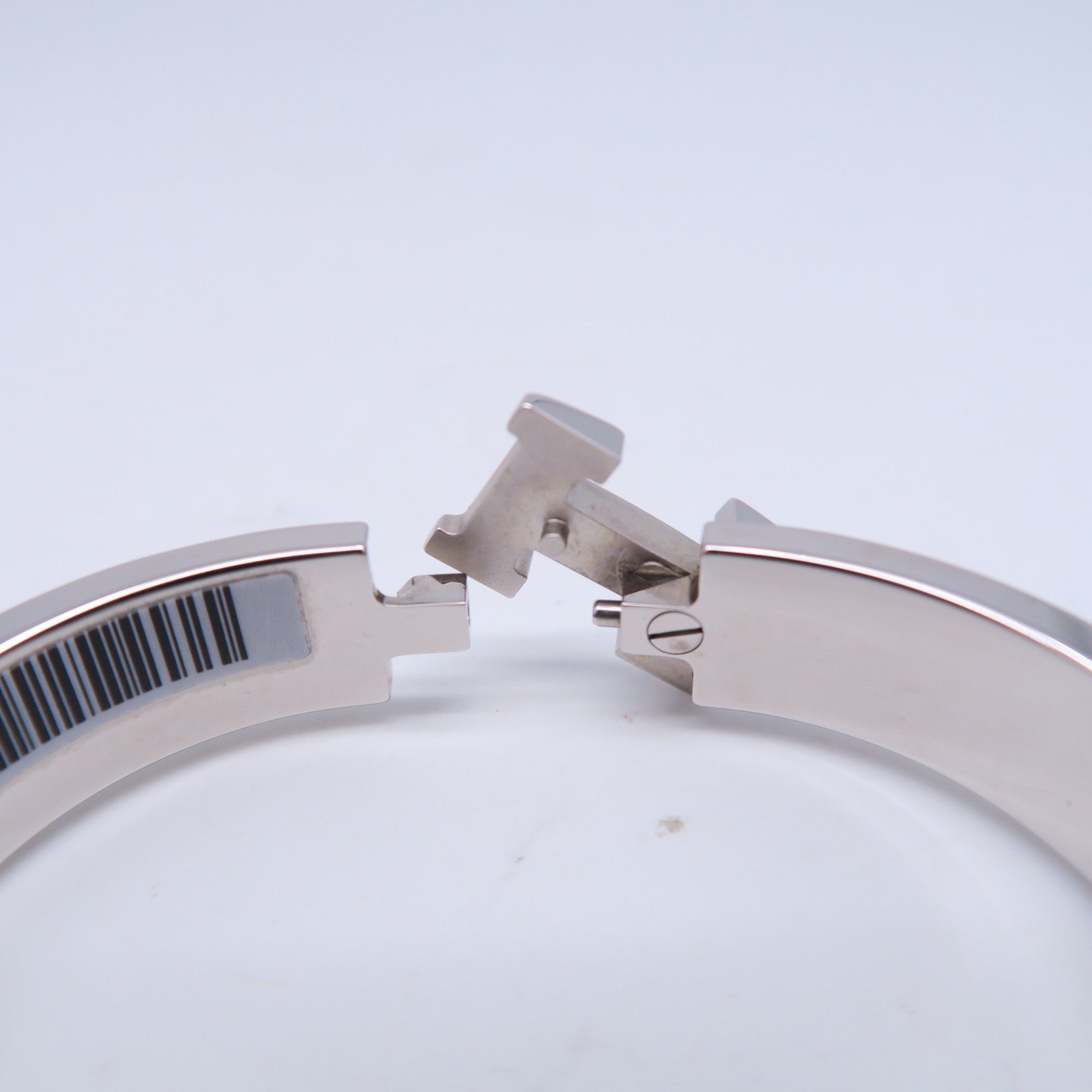 HERMES 金屬Clic H Bracelet手鐲粉紅色/銀色