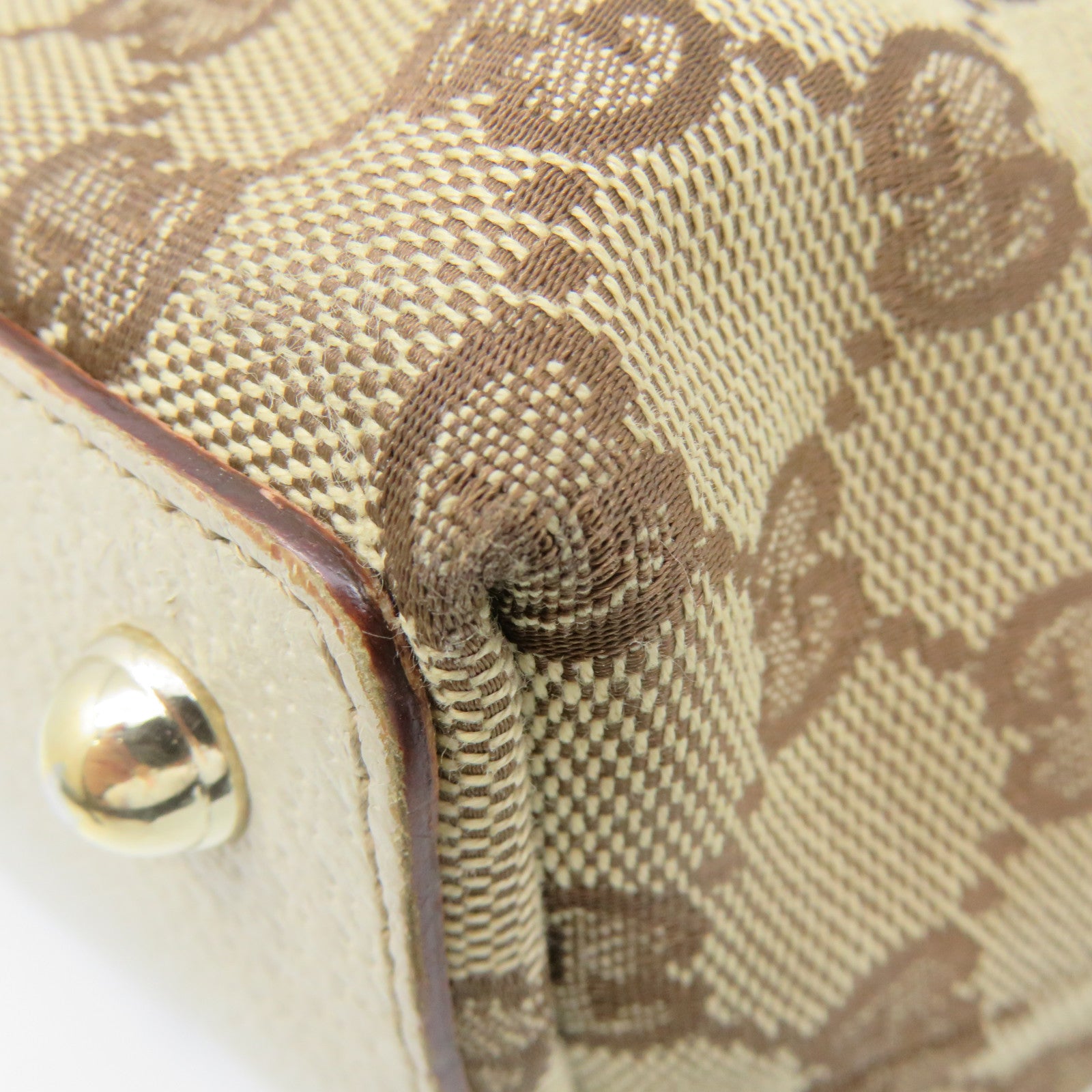 GUCCI GG Canvas Shoulder Bag Brown
