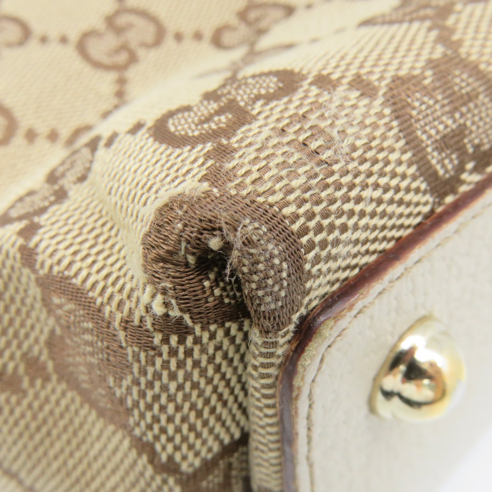 GUCCI GG Canvas Shoulder Bag Brown