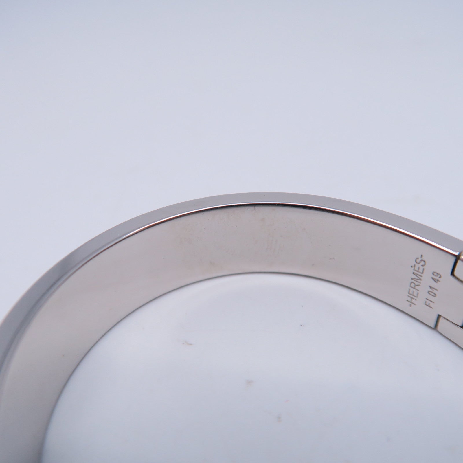 HERMES 金屬Clic H Bracelet手鐲粉紅色/銀色