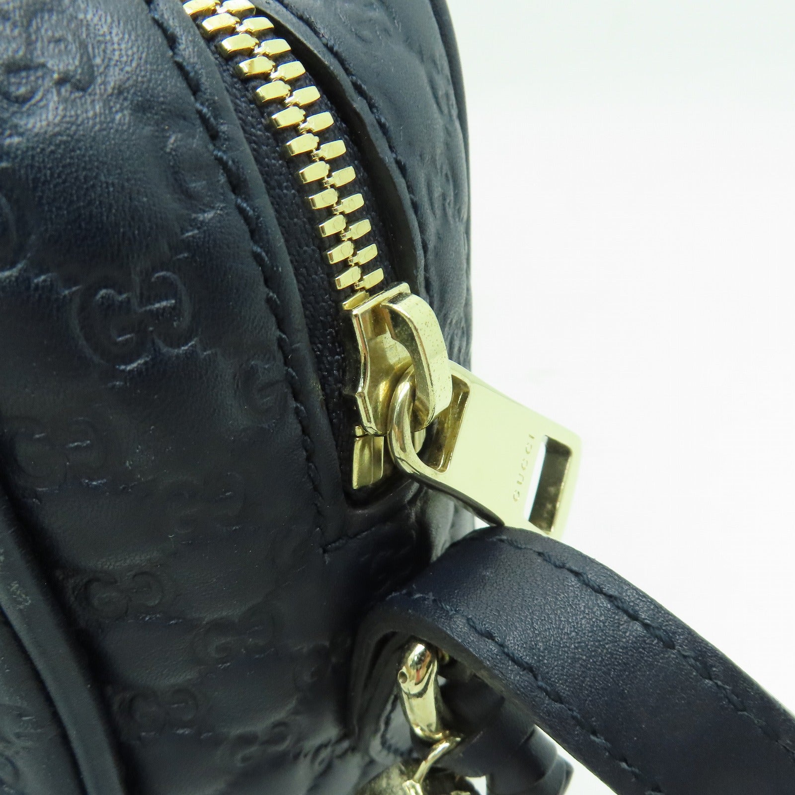 GUCCI 牛皮皮革Shoulder Bag金扣肩背袋深藍色