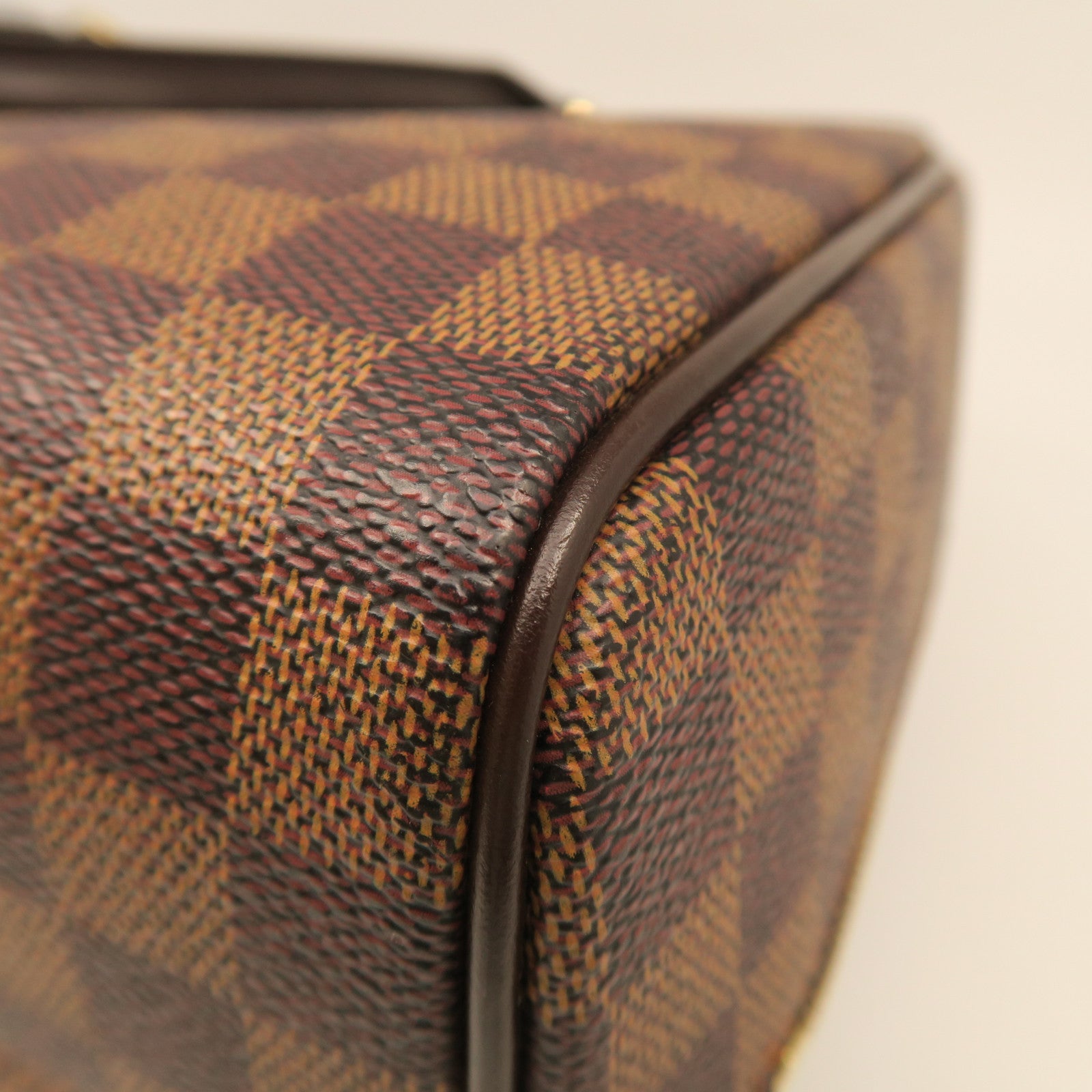 LOUIS VUITTON Damier Nolita Handbag gold buckle handle bag brown