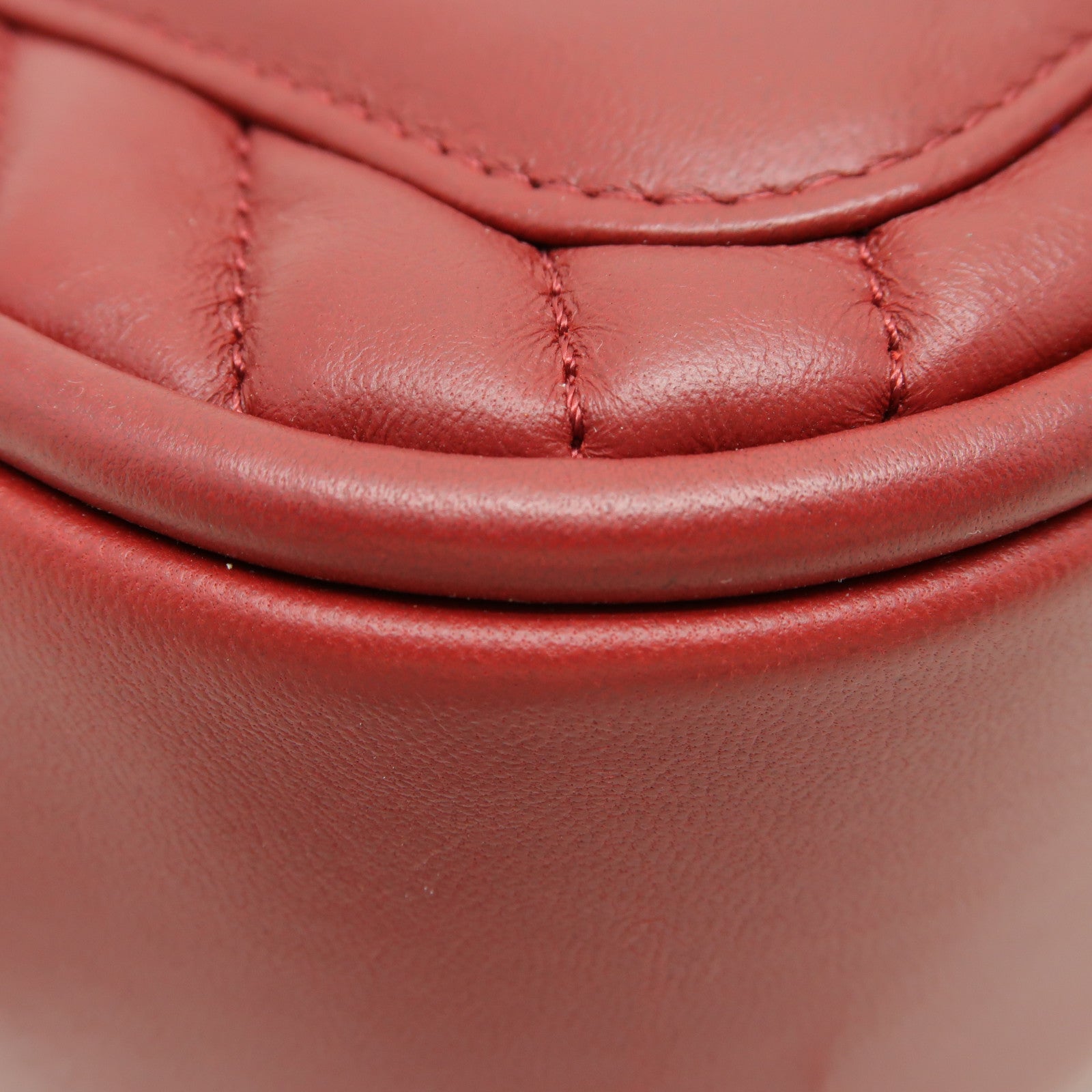 CHANEL 斜紋羊皮皮革Shoulder Bag金扣鏈帶肩背袋紅色
