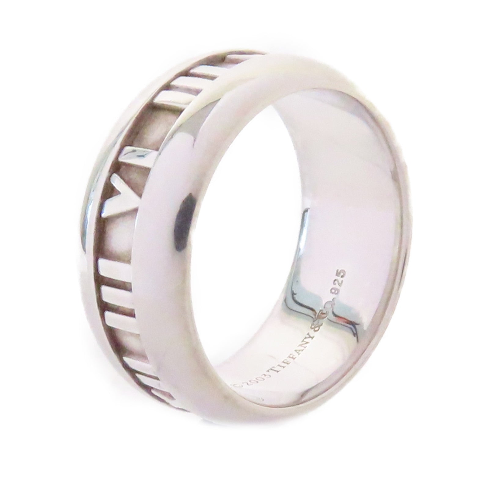 TIFFANY＆CO 925純銀Atlas Band Ring戒指US#8.5