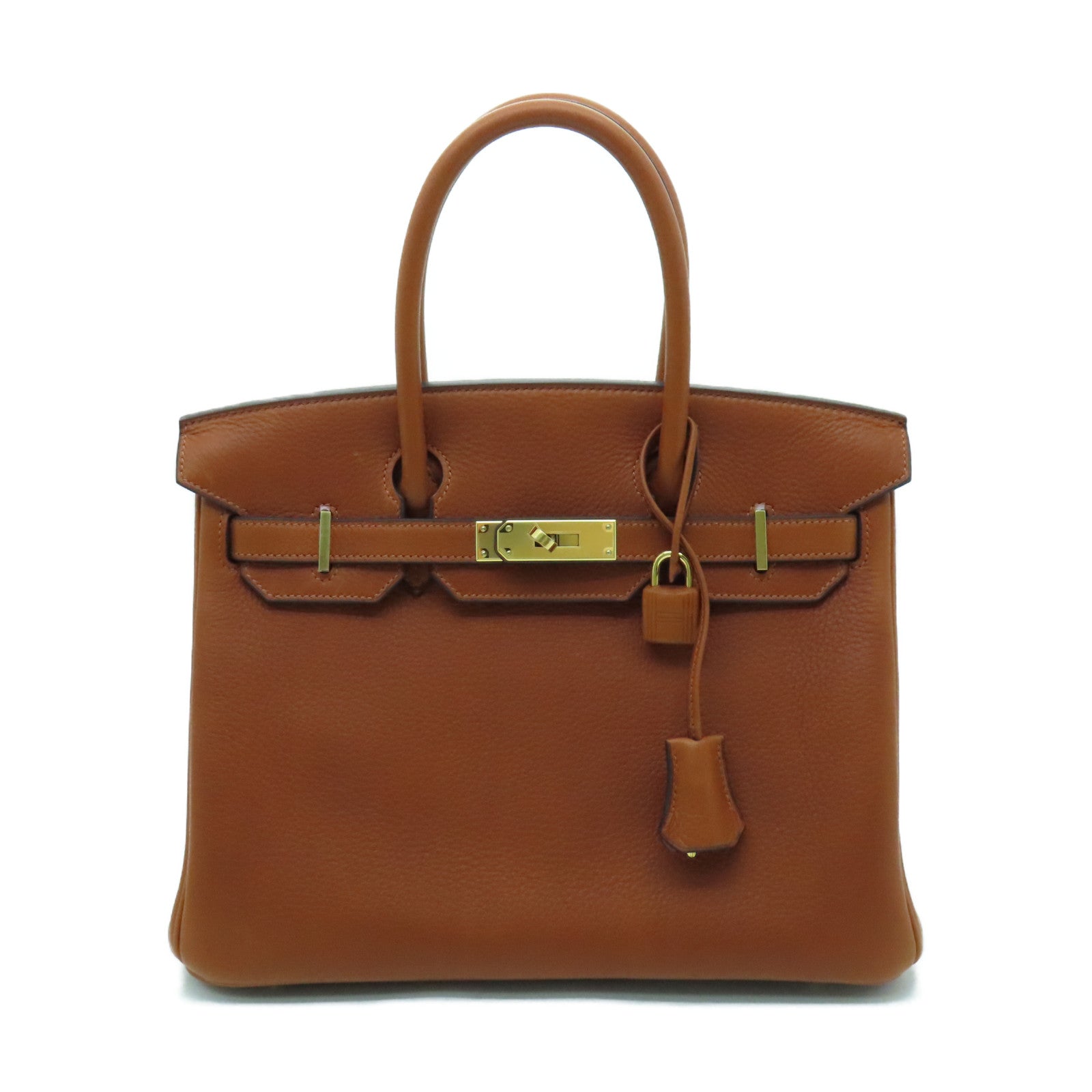 HERMES Vache皮革Birkin 30金扣手挽袋铜色