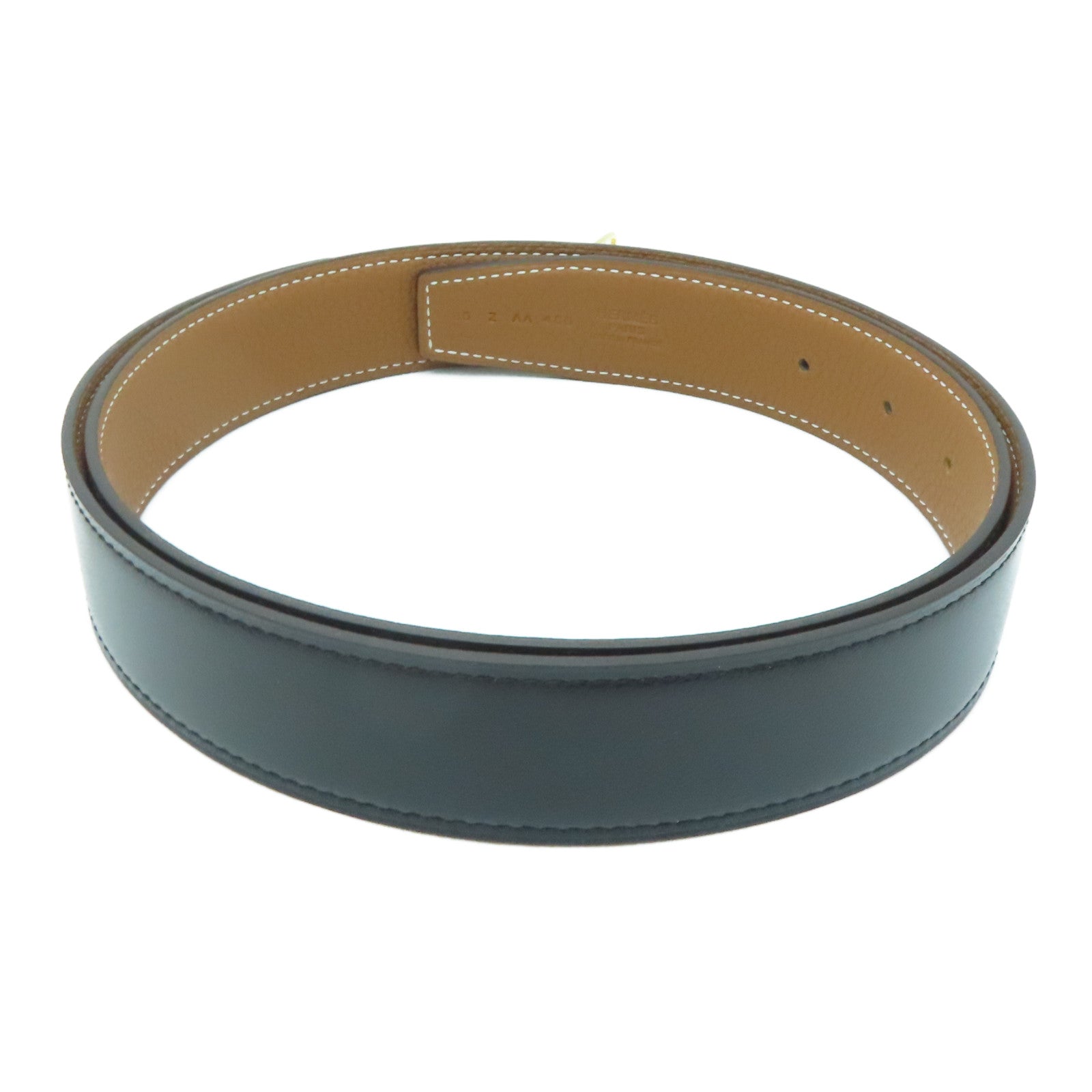 HERMES 【激減優惠】Togo皮革85cm Belt金扣皮帶黑色啡色