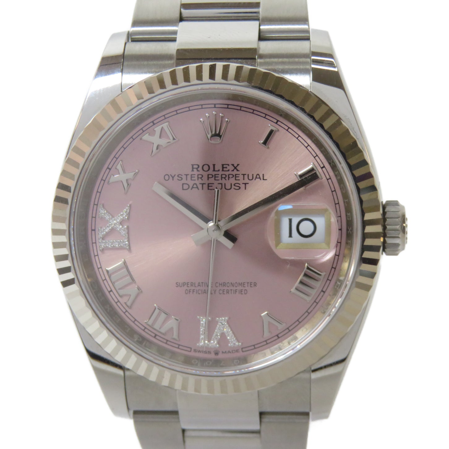 ROLEX Datejust 36不鏽鋼自動機芯手錶粉紅色