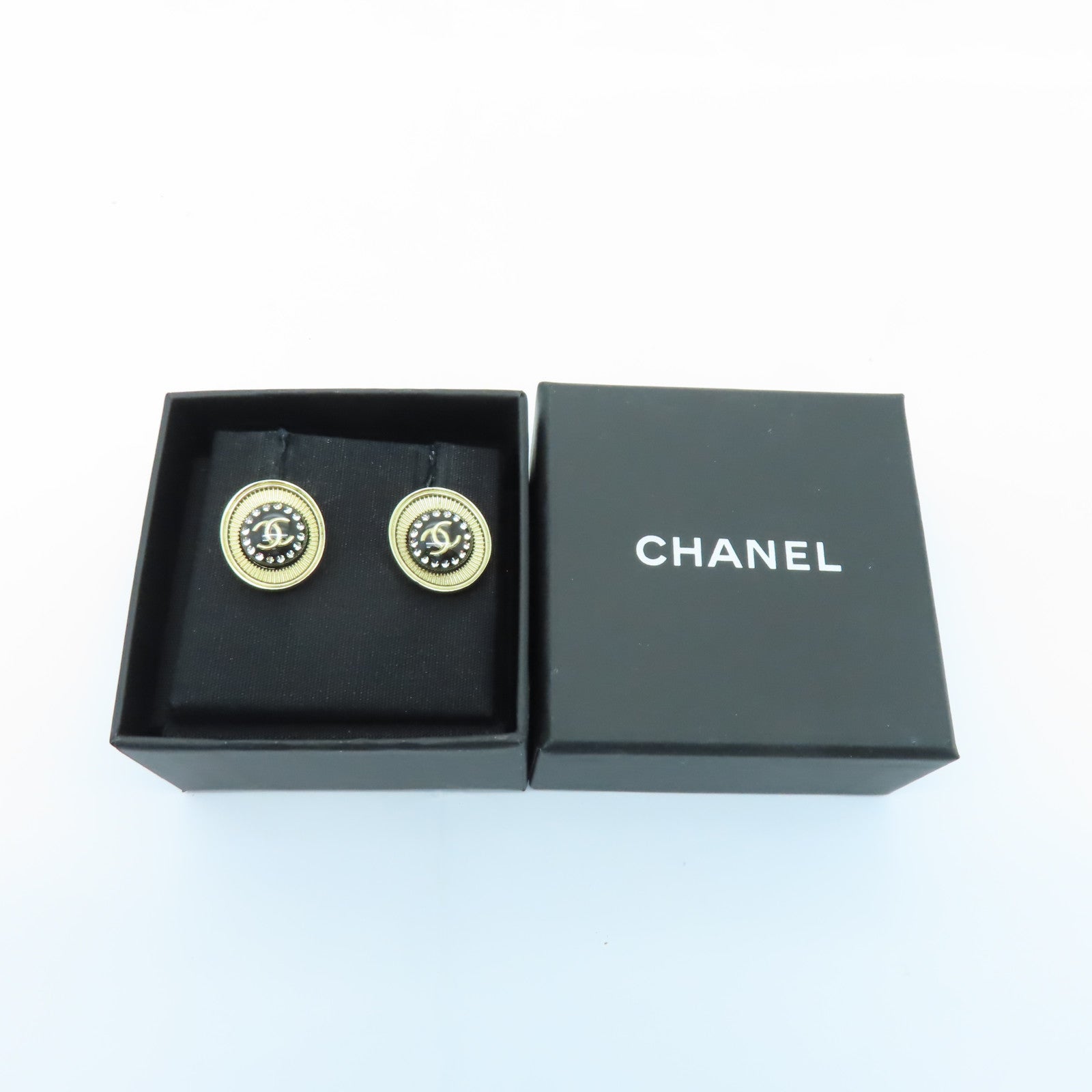 CHANEL 金屬Earrings耳環金色/黒色