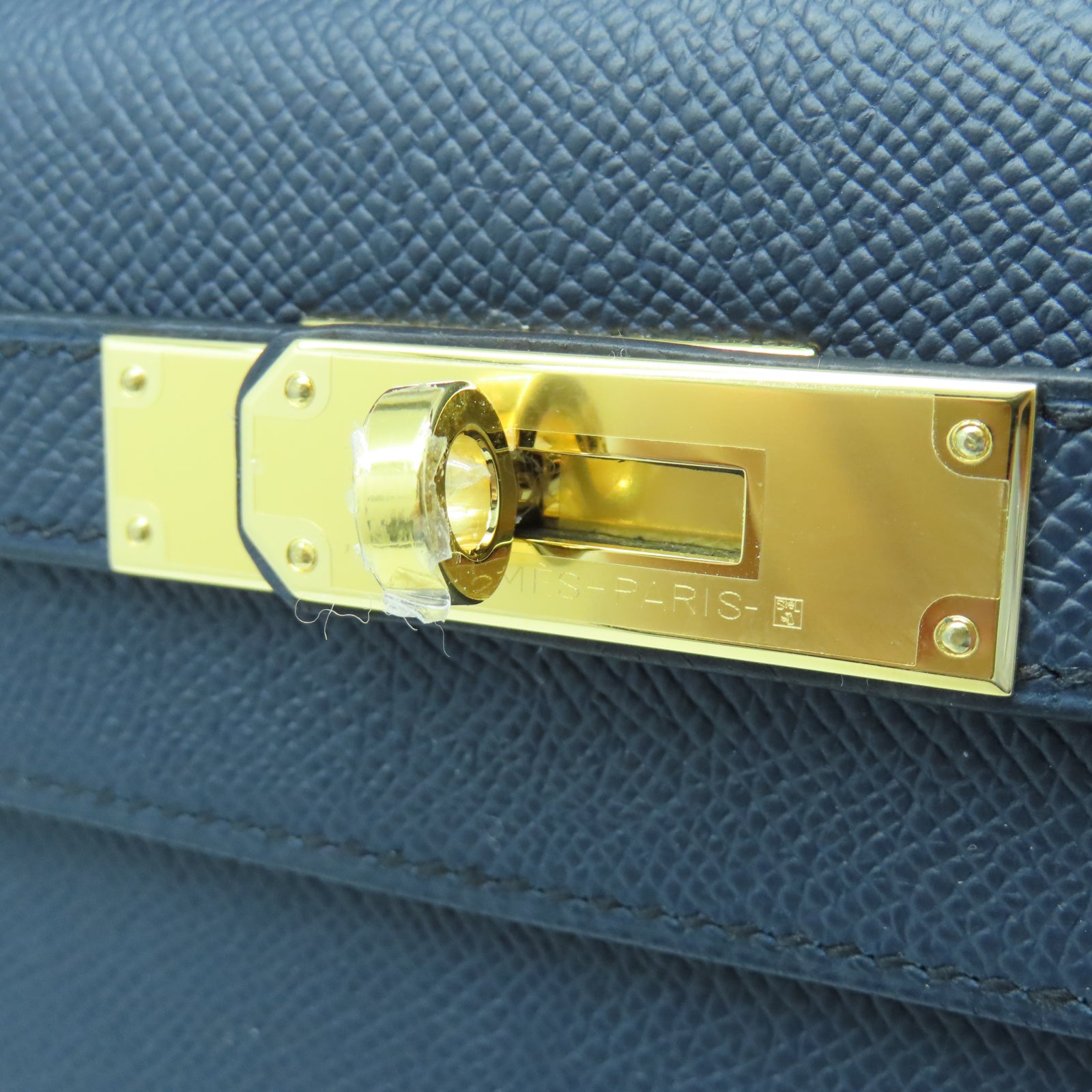 HERMES Epsom皮革Kelly 28金扣手挽肩背两用袋蓝色