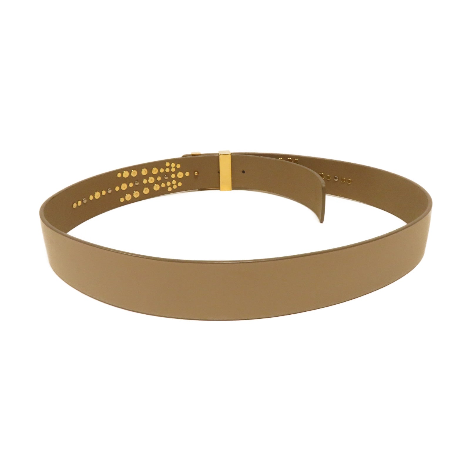 LOUIS VUITTON 牛皮皮革Ladies Belt金扣皮帶米色