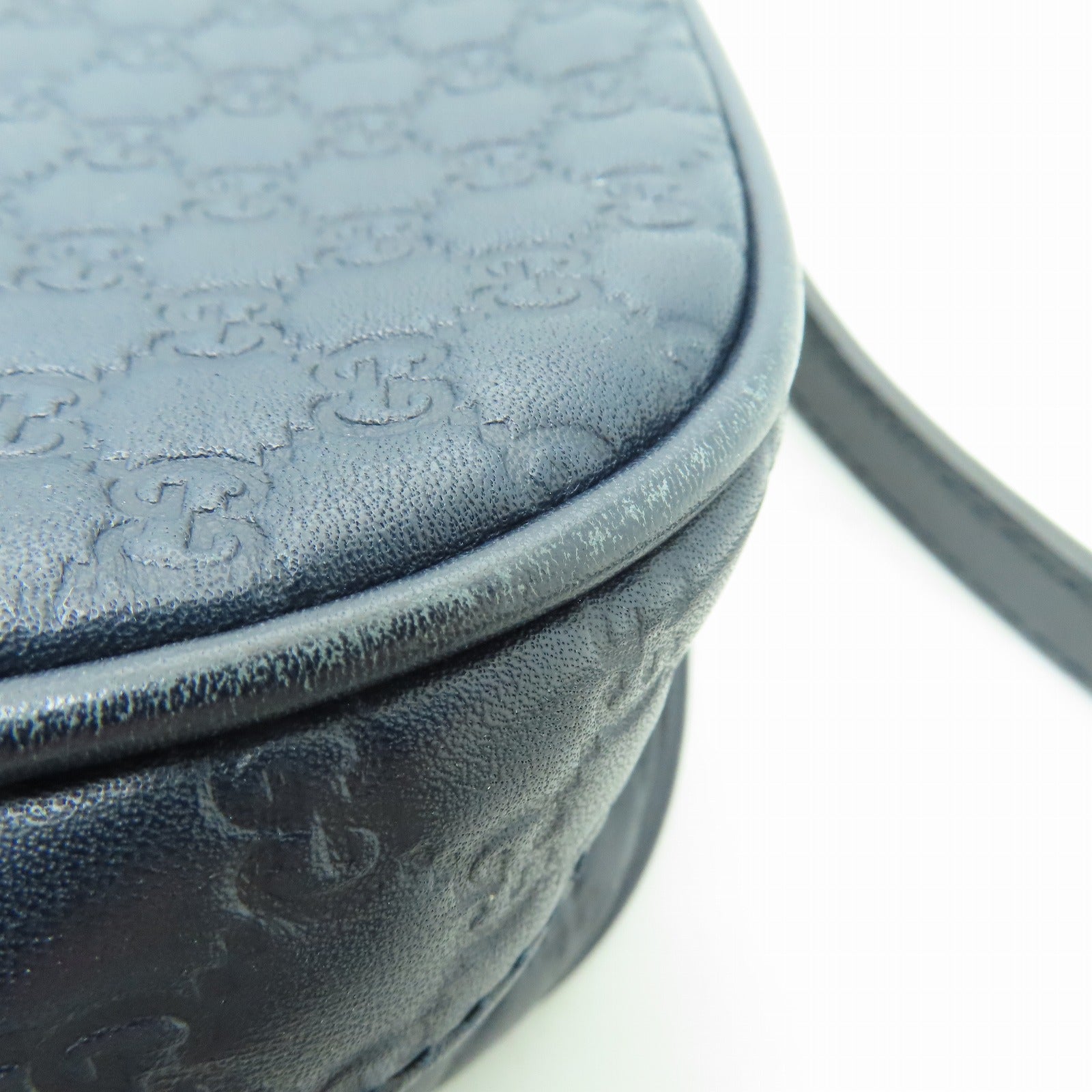 GUCCI 牛皮皮革Shoulder Bag金扣肩背袋深藍色